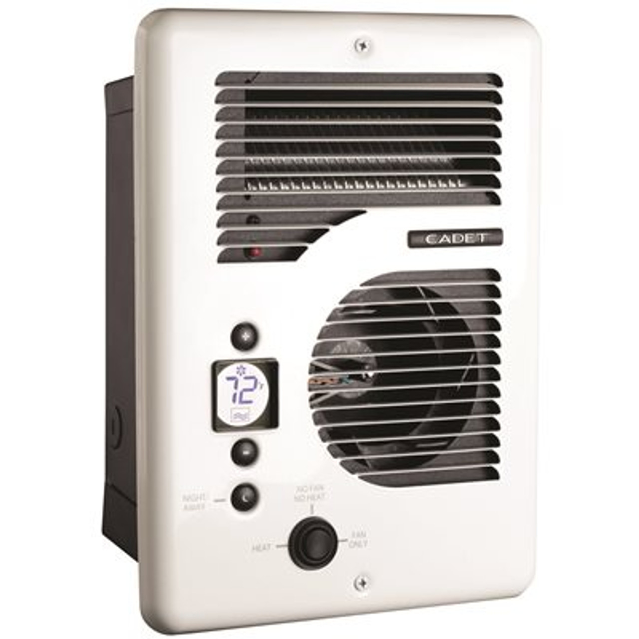 Cadet 240/208/120-volt 1,600/1,500/1,000-watt Energy Plus In-wall Fan-forced Electric Heater in White with Digital Thermostat