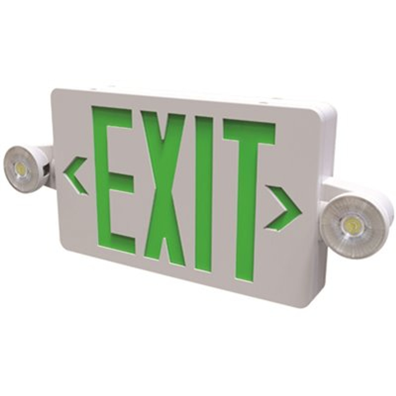 HALCO LIGHTING TECHNOLOGIES Evade 120-Volt/277-Volt Integrated LED White with Green Letter Exit Combination