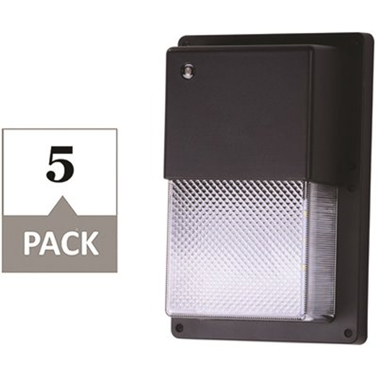 Simply Conserve 100- Watt Equivalent Integrated LED Black Dusk to Dawn Wall Pack Light 4000K (5-Pack)