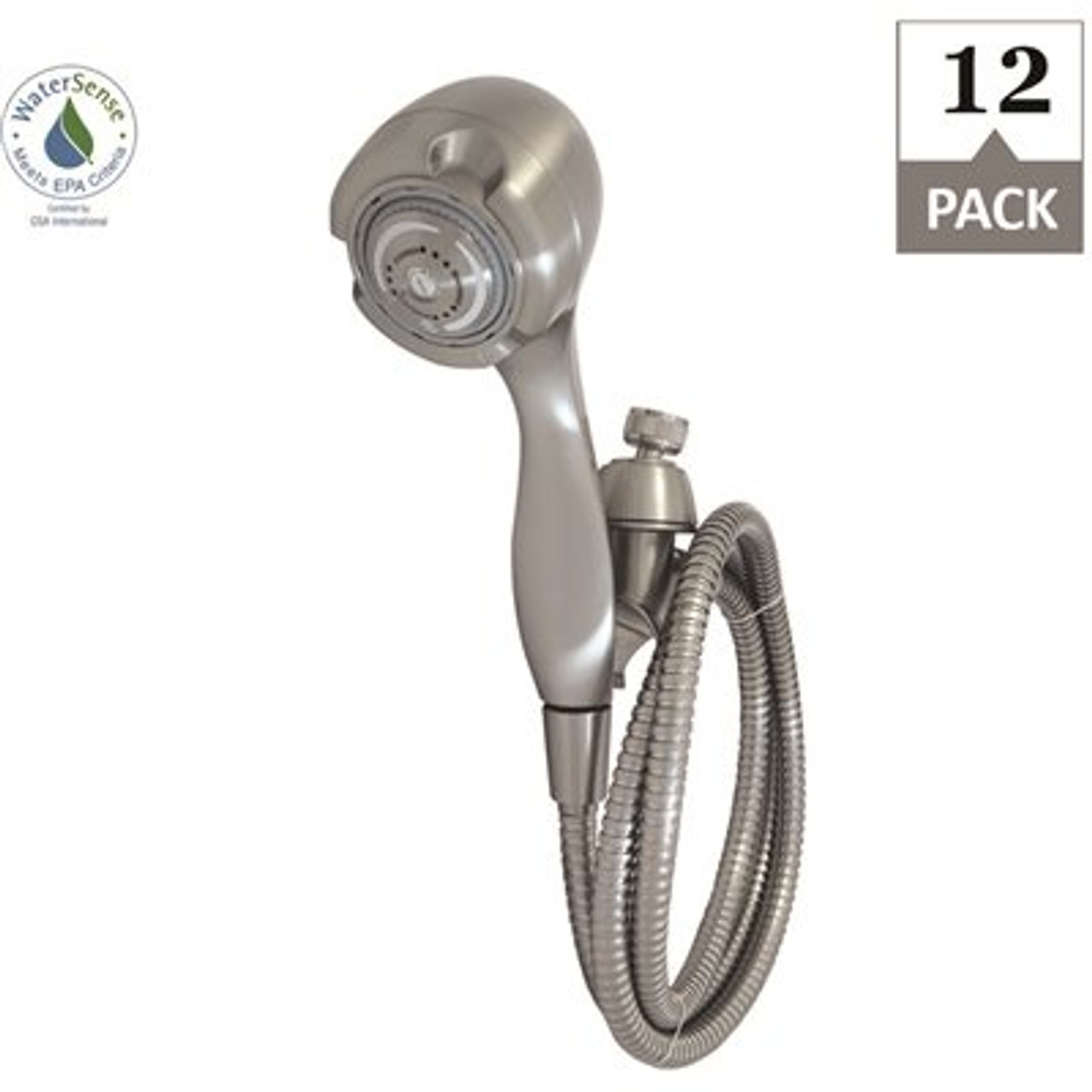 Niagara Conservation Earth 3-Spray 2.7 in. Single Wall Mount Handheld 2.0 GPM Shower Head in Brushed Nickel (12-Pack)