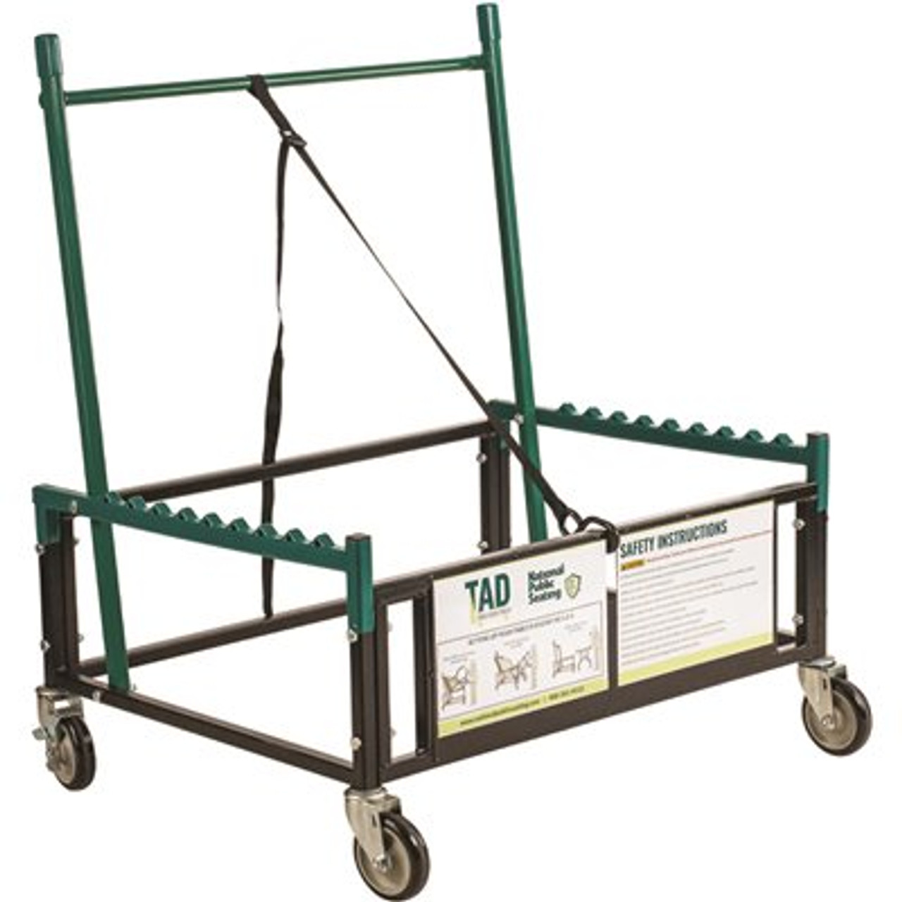 National Public Seating 1,000 lbs. Steel Table Assist Dolly for Storage and Transport in Black