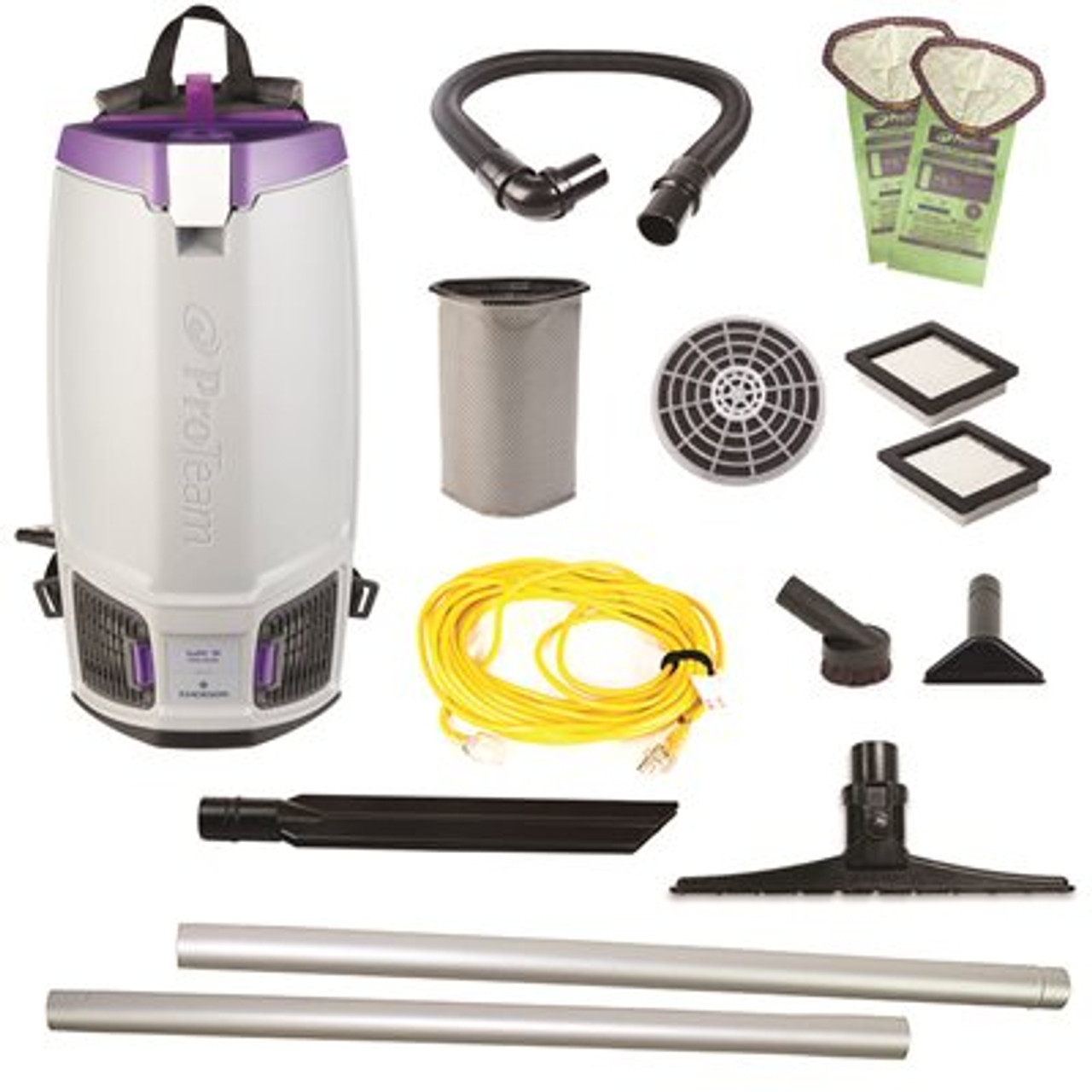 ProTeam GoFit 10,10 qt. with 15" Carpet Sidewinder Tool Kit 120 Volt Commercial Backpack