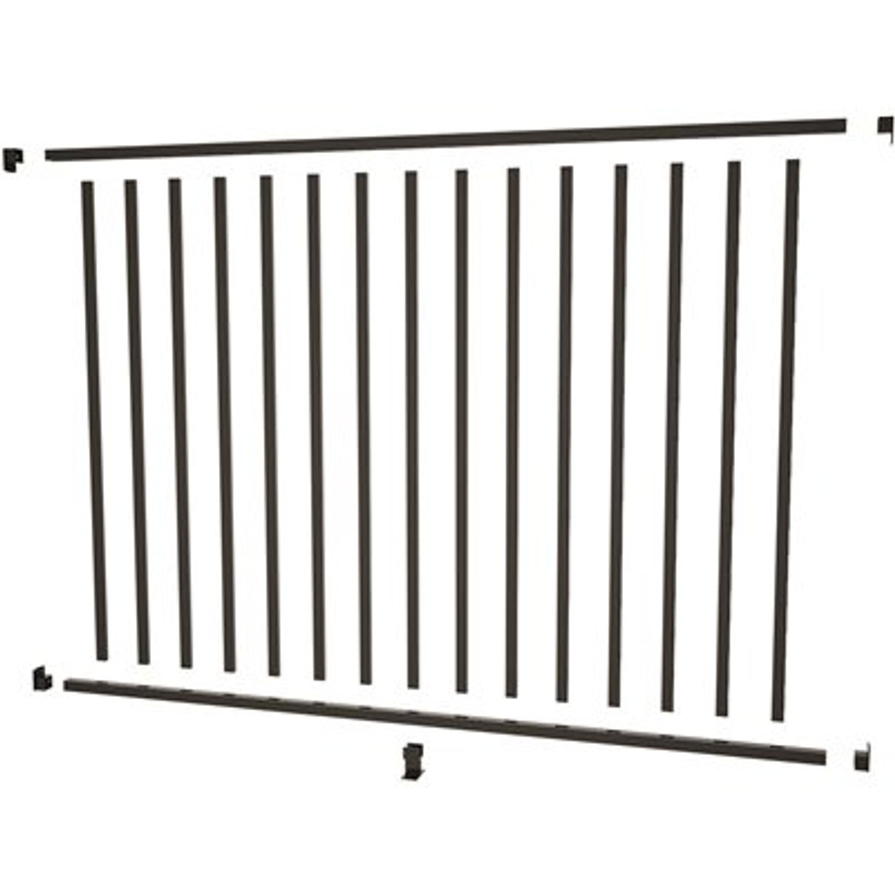 PEAK Aquatine 1/2 in. x 72 in. x 4 ft. Black Aluminum Pool Fence Rail and Picket Kit