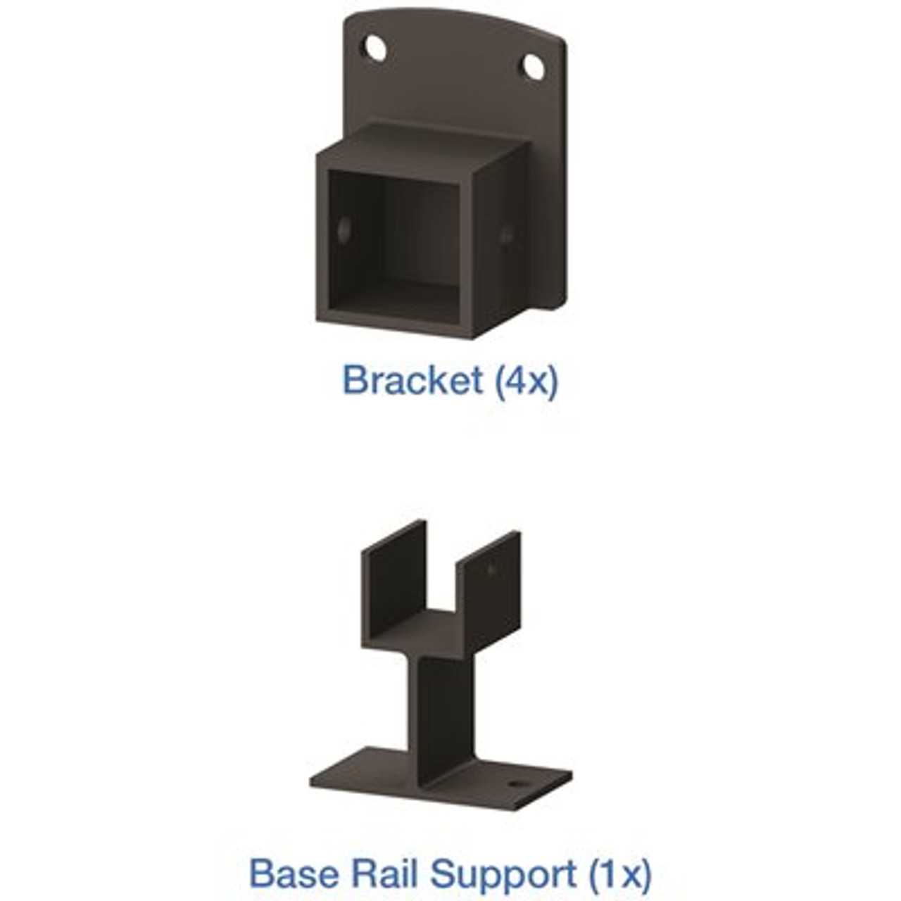 PEAK Aquatine Black 2 in. x 2 in. x 4 in. Aluminum Pool Fence Picket Bracket Kit