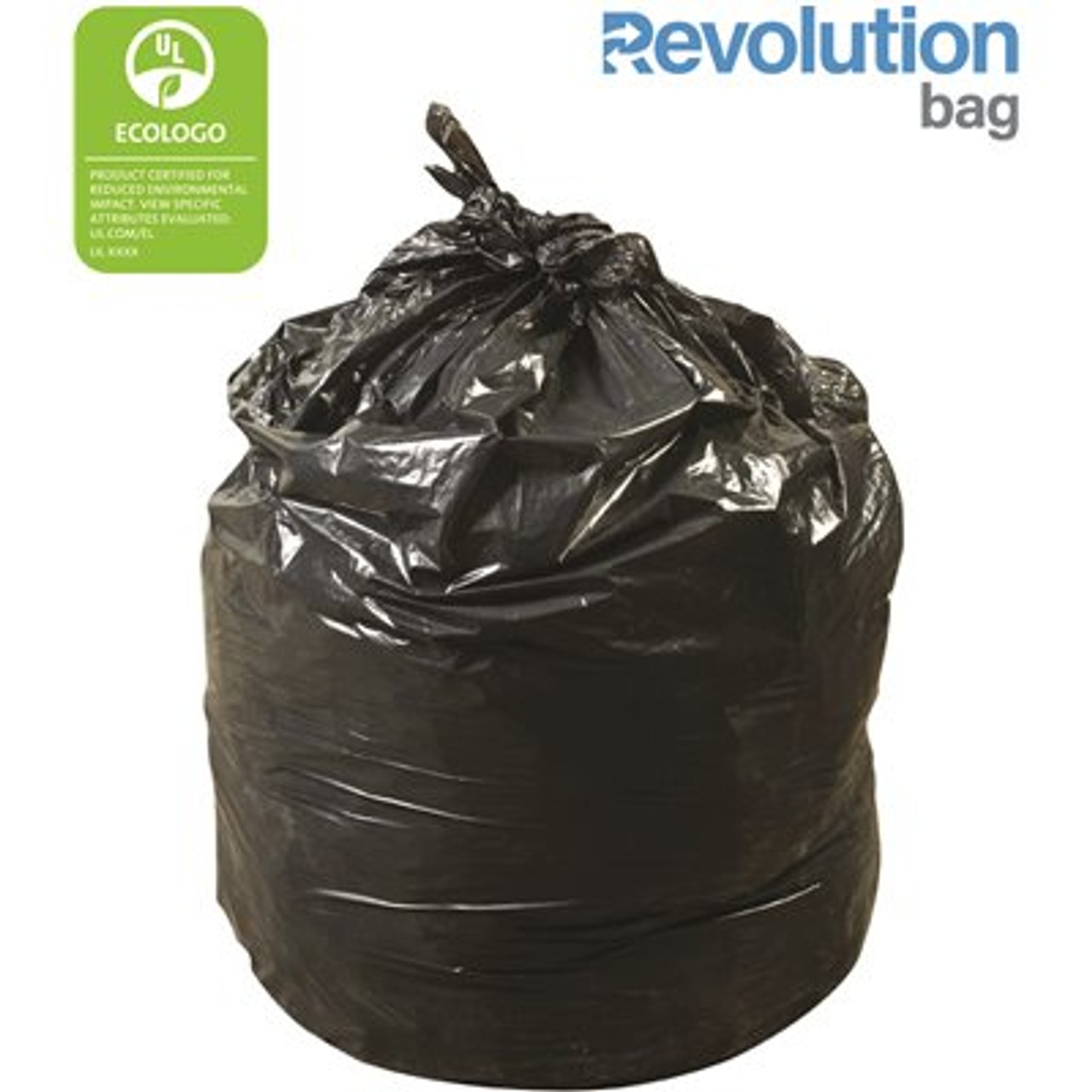 REVOLUTION BAG 36 in. x 47 in. 0.70 mil 44 Gal. Black Low-Density Trash Bags (25/Roll, 8 Rolls/Case)