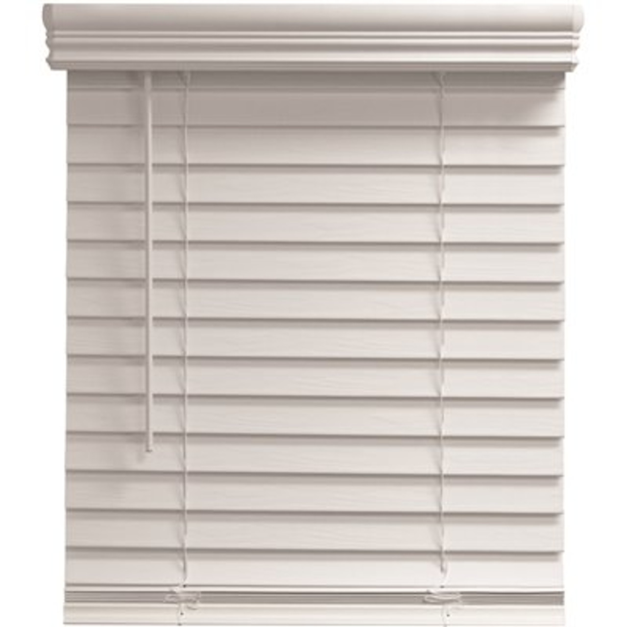 Pre-Cut 32 in. W x 60 in. L White Cordless Room Darkening Faux Wood Blinds with 2 in. Slats