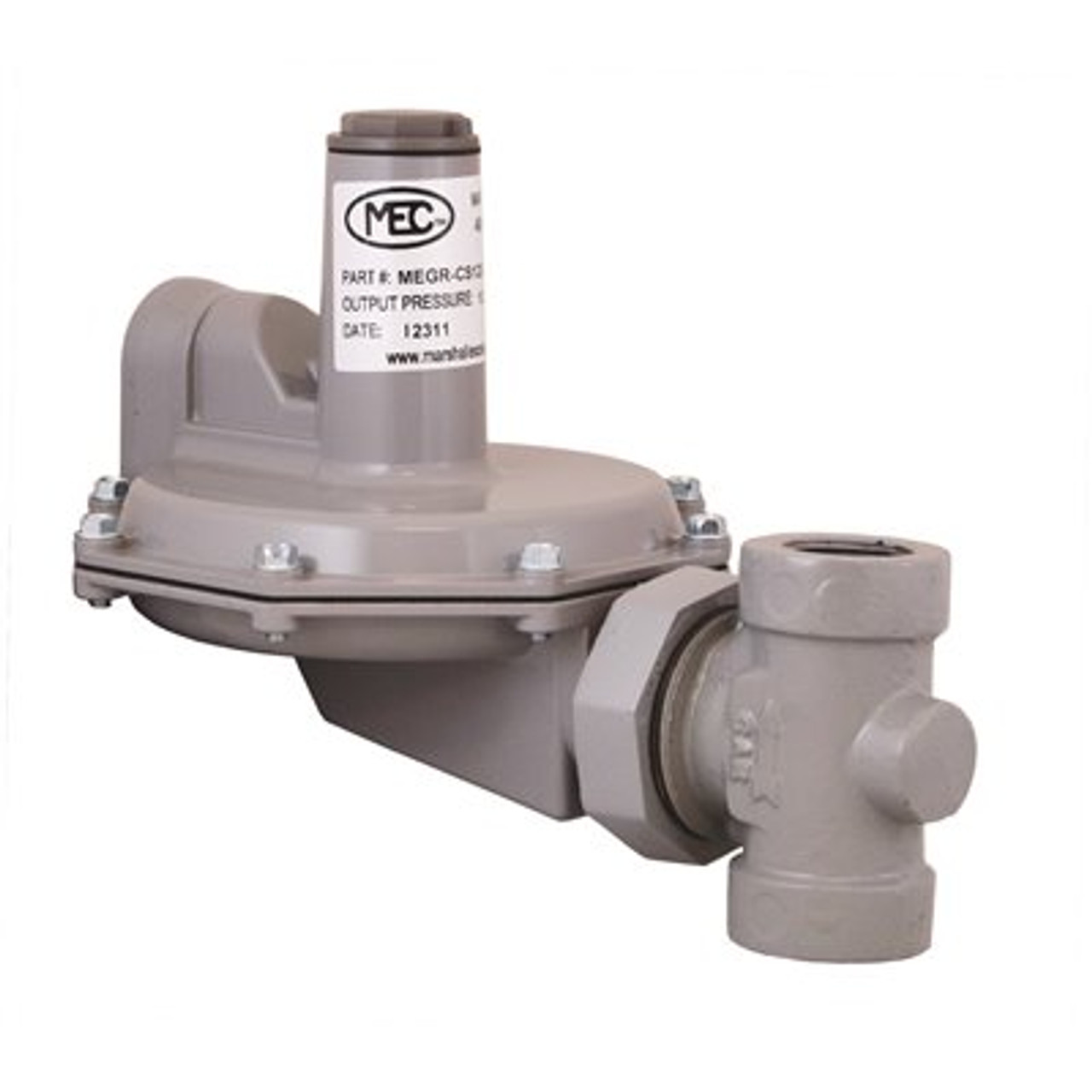MEC Industrial Low Pressure Regulator with 1/2 in. Orifice, 1-1/4 in. FNPT Inlet and Outlet, 10-14 in. WC