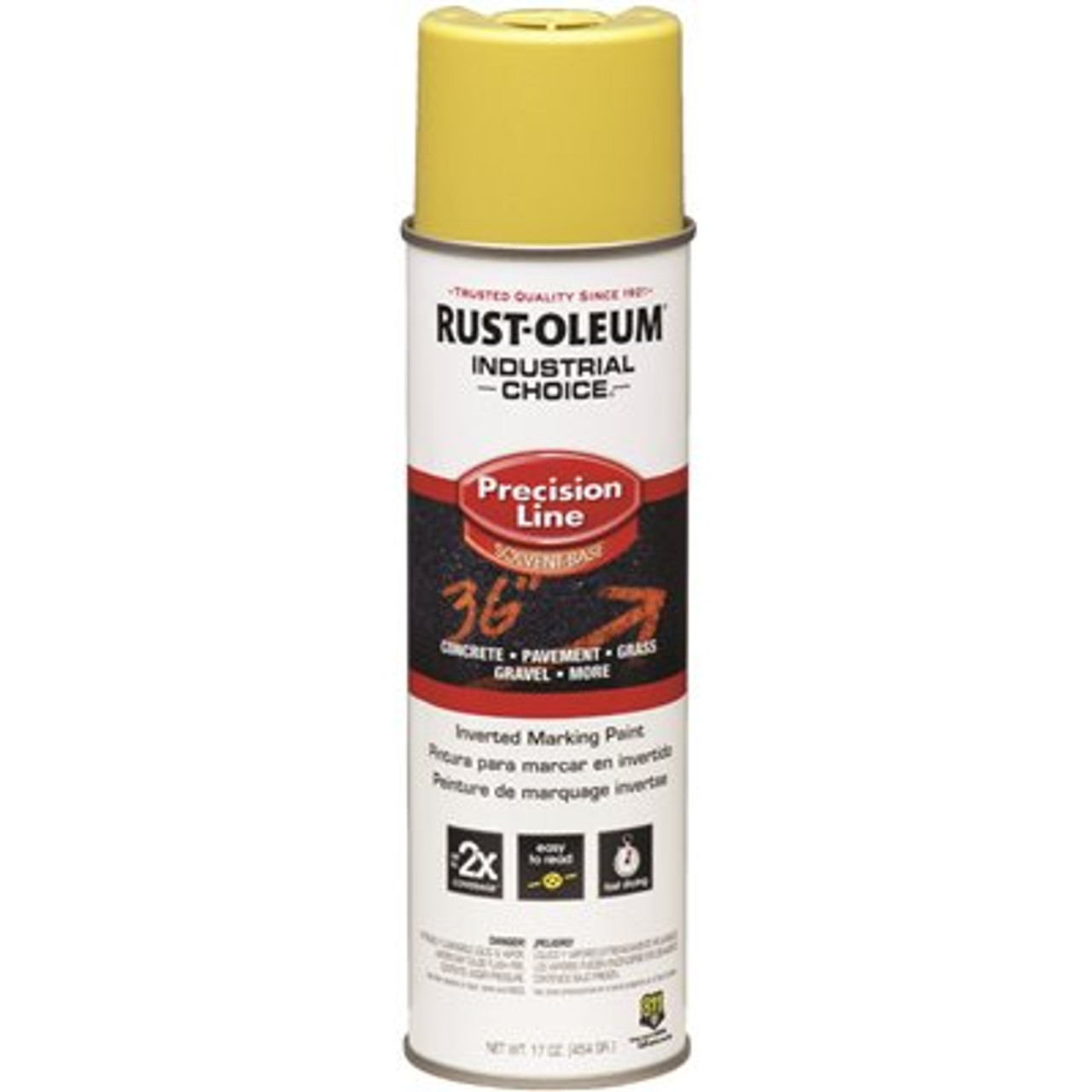 Rust-Oleum Industrial Choice 17 oz. M1600 Flat High Visibilty Yellow Inverted Marking Spray Paint