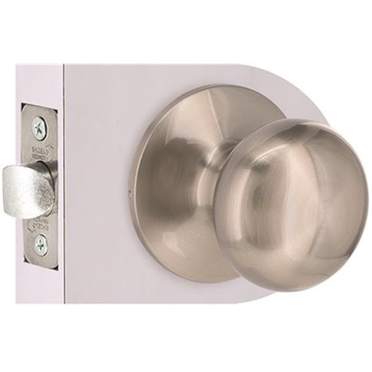 Flat Ball Passage Hall/Closet Door Knob 2-3/8" and 2-3/4" Backset Grade 3 Satin Nickel