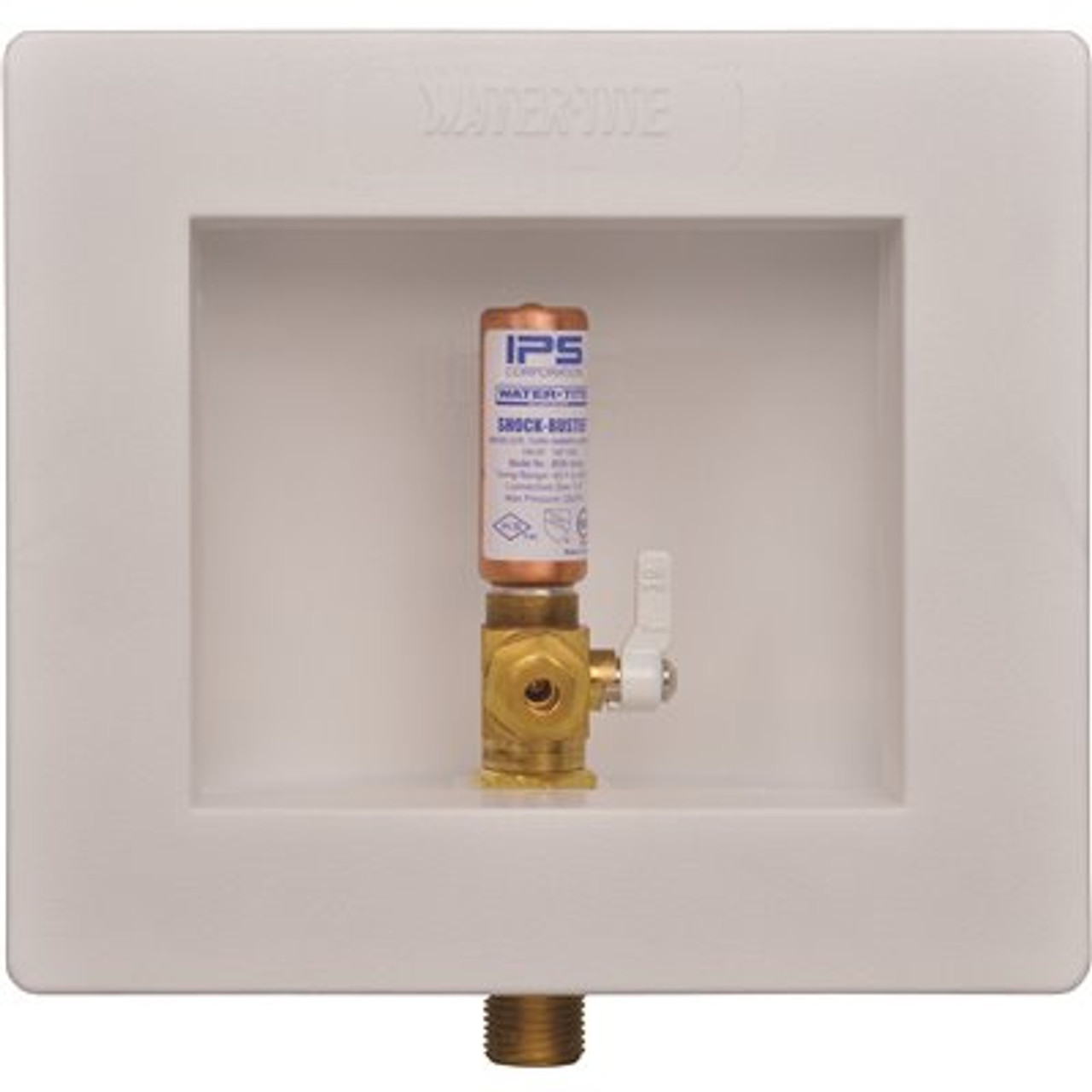 IPS Water-Tite Icemaker Valve Outlet Box with 1/4 Turn Valve and Water Hammer Arrestor, IPS or Sweat Lead Free