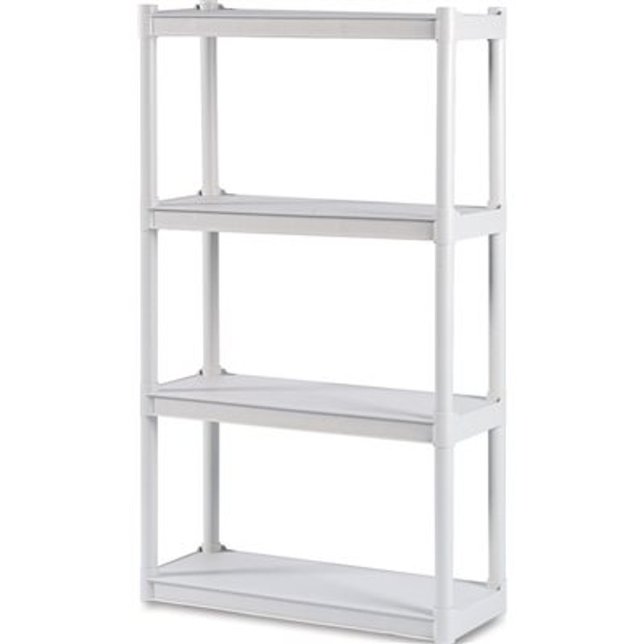 Iceberg Rough 'N Ready 32 in. W x 13 in. D x 54 in. H Platinum Resin 4 Tier Open Storage System