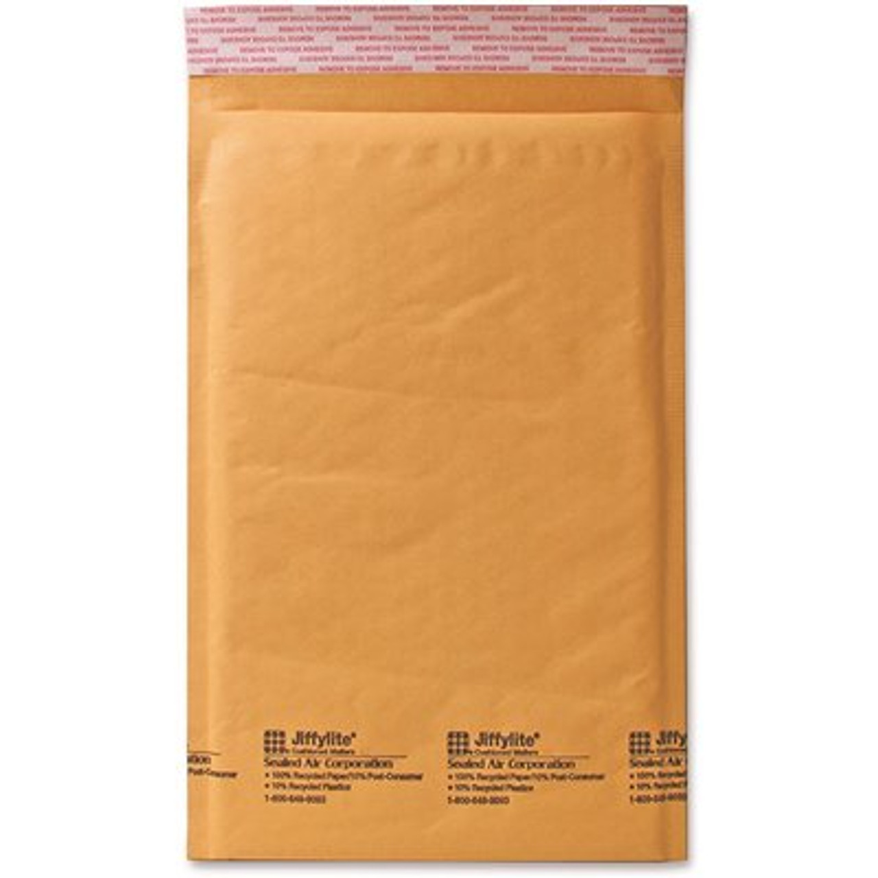 Sealed Air Jiffylite Self-Seal Mailer, Side Seam, #0, 6 X 10, Golden Brown, 25/Carton
