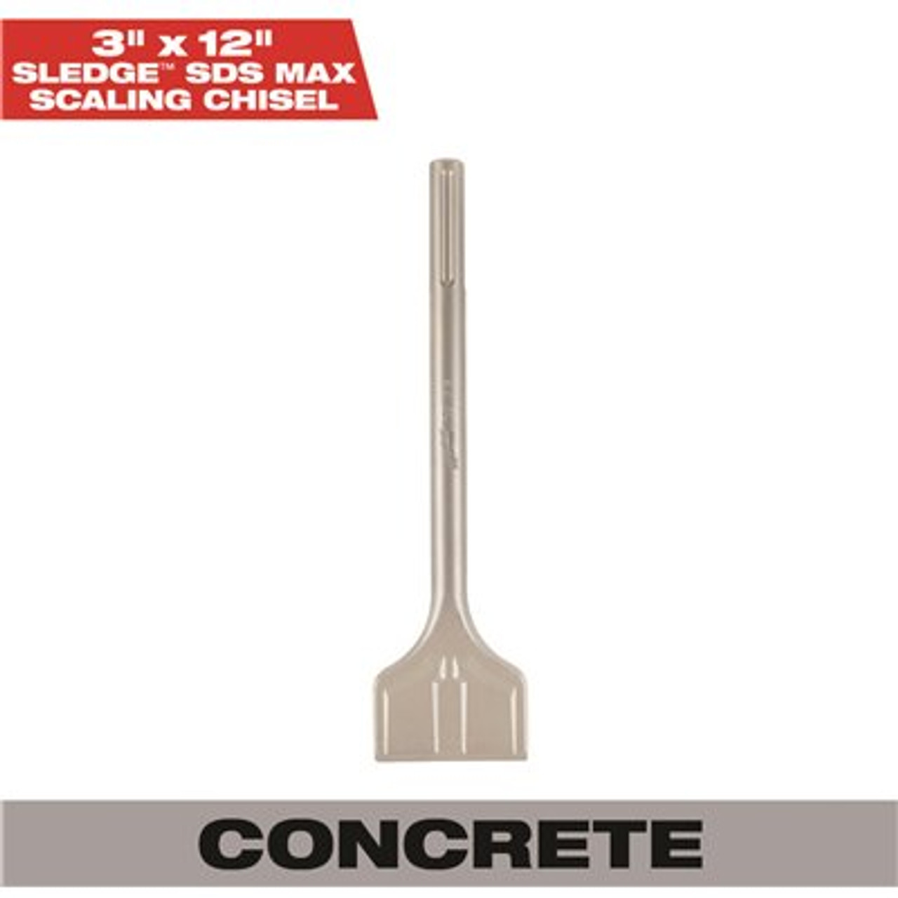 Milwaukee 3 in. x 12 in. SDS-MAX SLEDGE Steel Scaling Chisel