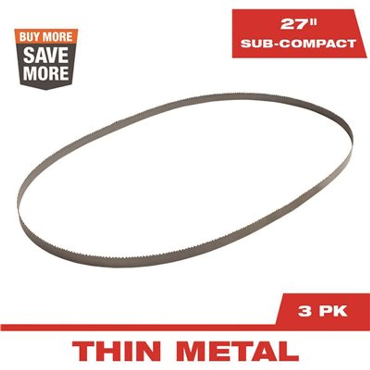 Milwaukee 27 in 18 TPI Sub Compact Steel Band Saw Blade (3-Pack) For M12 Bandsaw