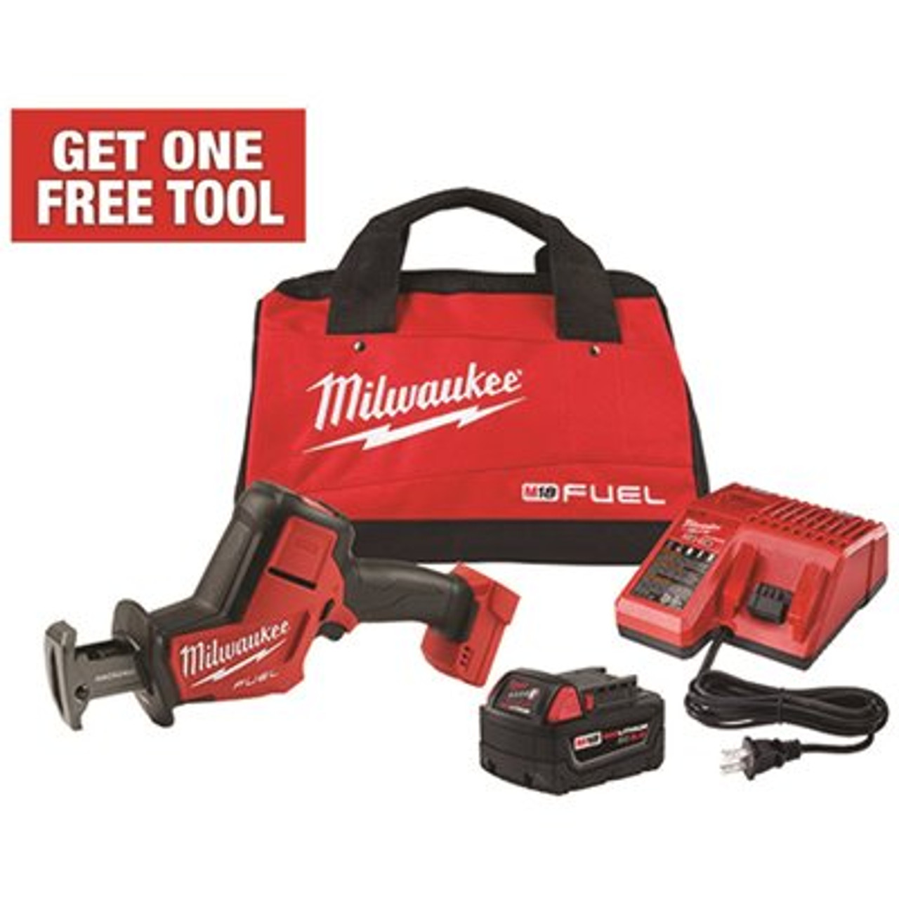 M18 FUEL 18V Lithium-Ion Brushless Cordless HACKZALL Reciprocating Saw Kit W/(1) 5.0Ah Batteries, Charger & Tool Bag