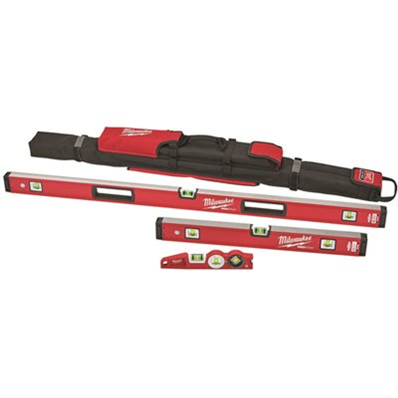 Milwaukee 10 in./24 in./48 in. REDSTICK Box and Torpedo Level Set