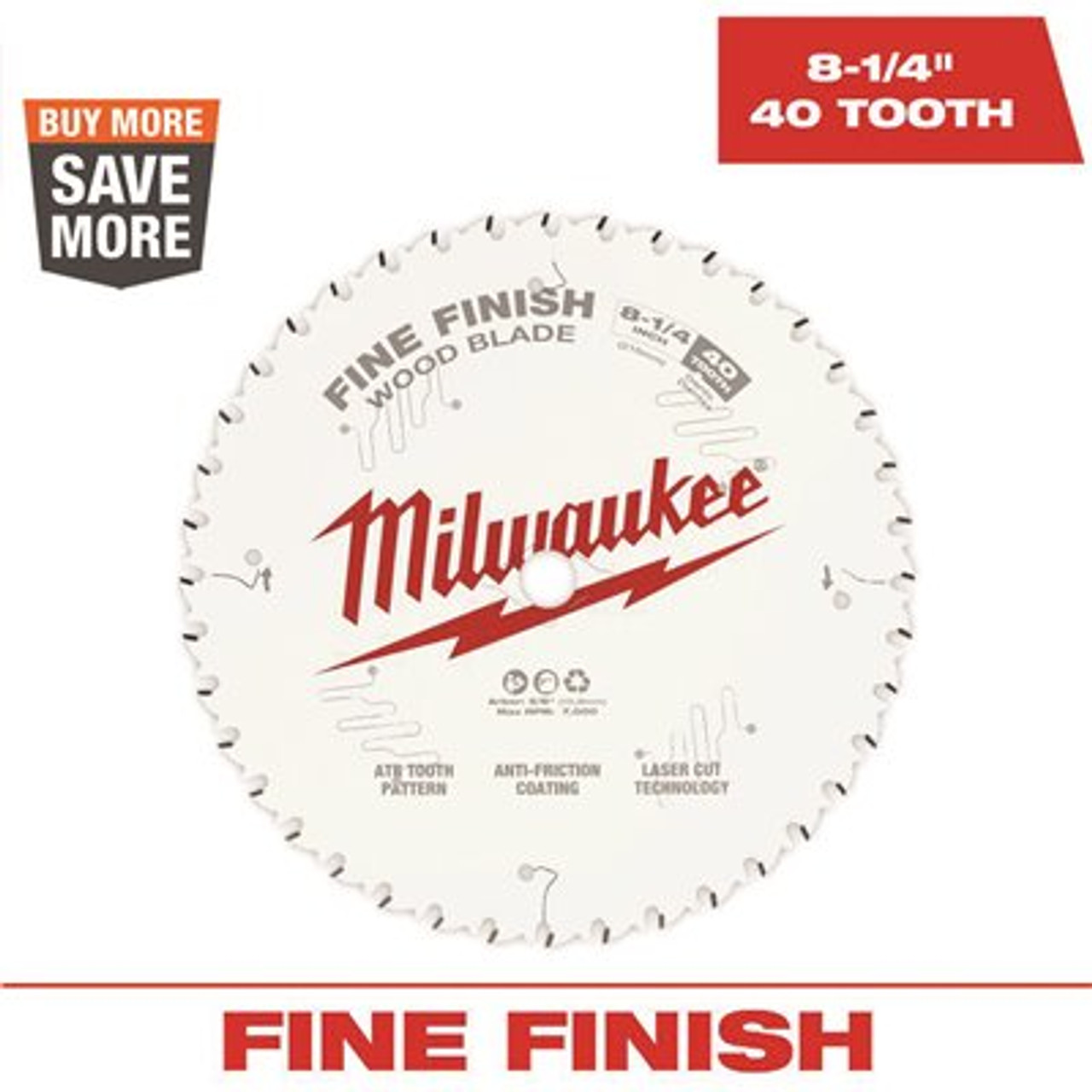 Milwaukee 8-1/4 in. x 40-Tooth Carbide Fine Finish Circular Saw Blade