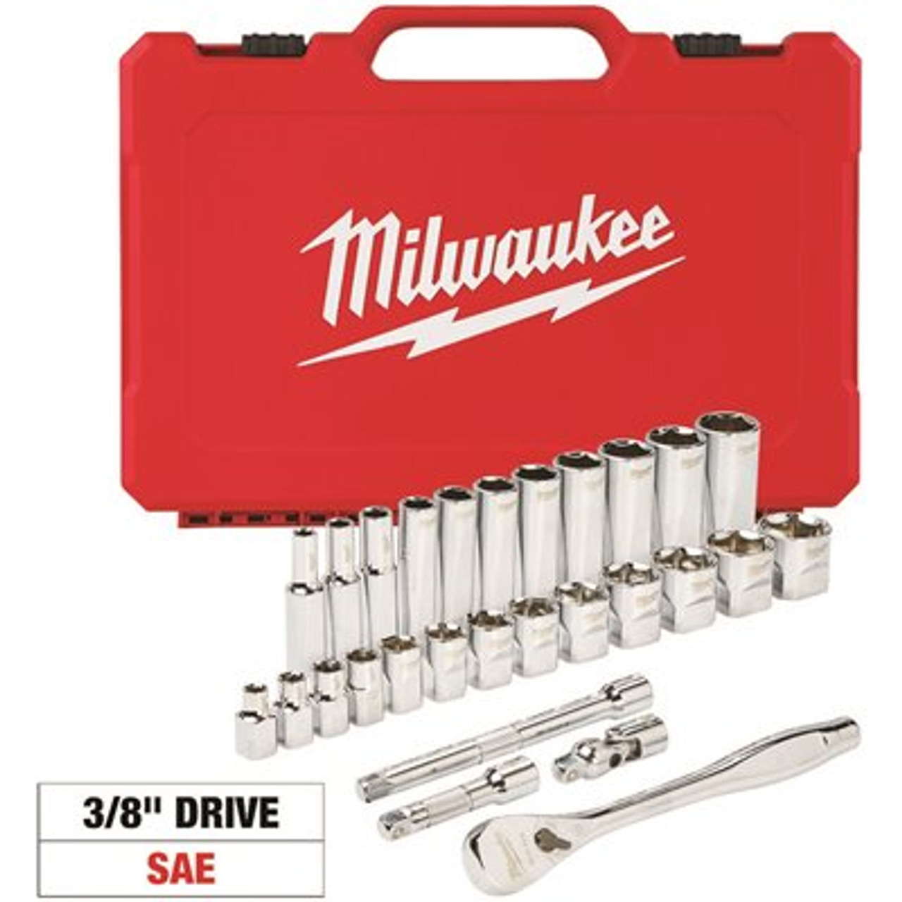 Milwaukee 3/8 in. Drive SAE Ratchet and Socket Mechanics Tool Set (28-Piece)