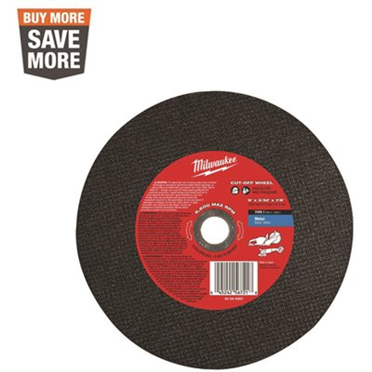 Milwaukee 9 in. x 3/32 in. x 7/8 in. Type 1 Metal Cut-Off Wheel