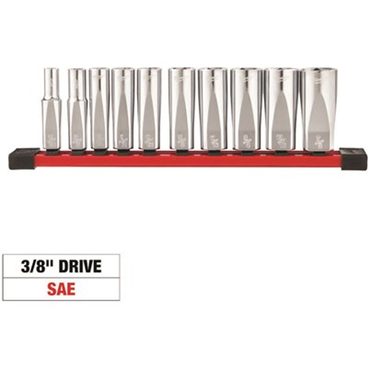 Milwaukee 3/8 in. Drive SAE Deep Well 6-Point Socket Set (10-Piece)