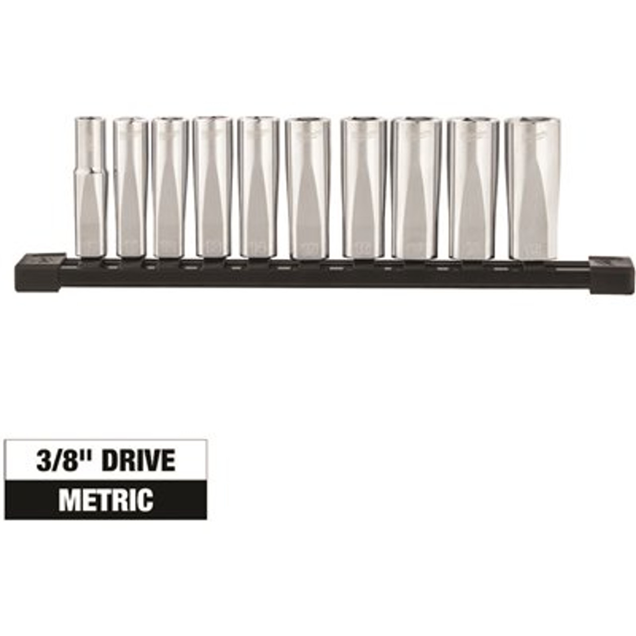 Milwaukee 3/8 in. Drive Metric Deep Well 6-Point Socket Set (10-Piece)