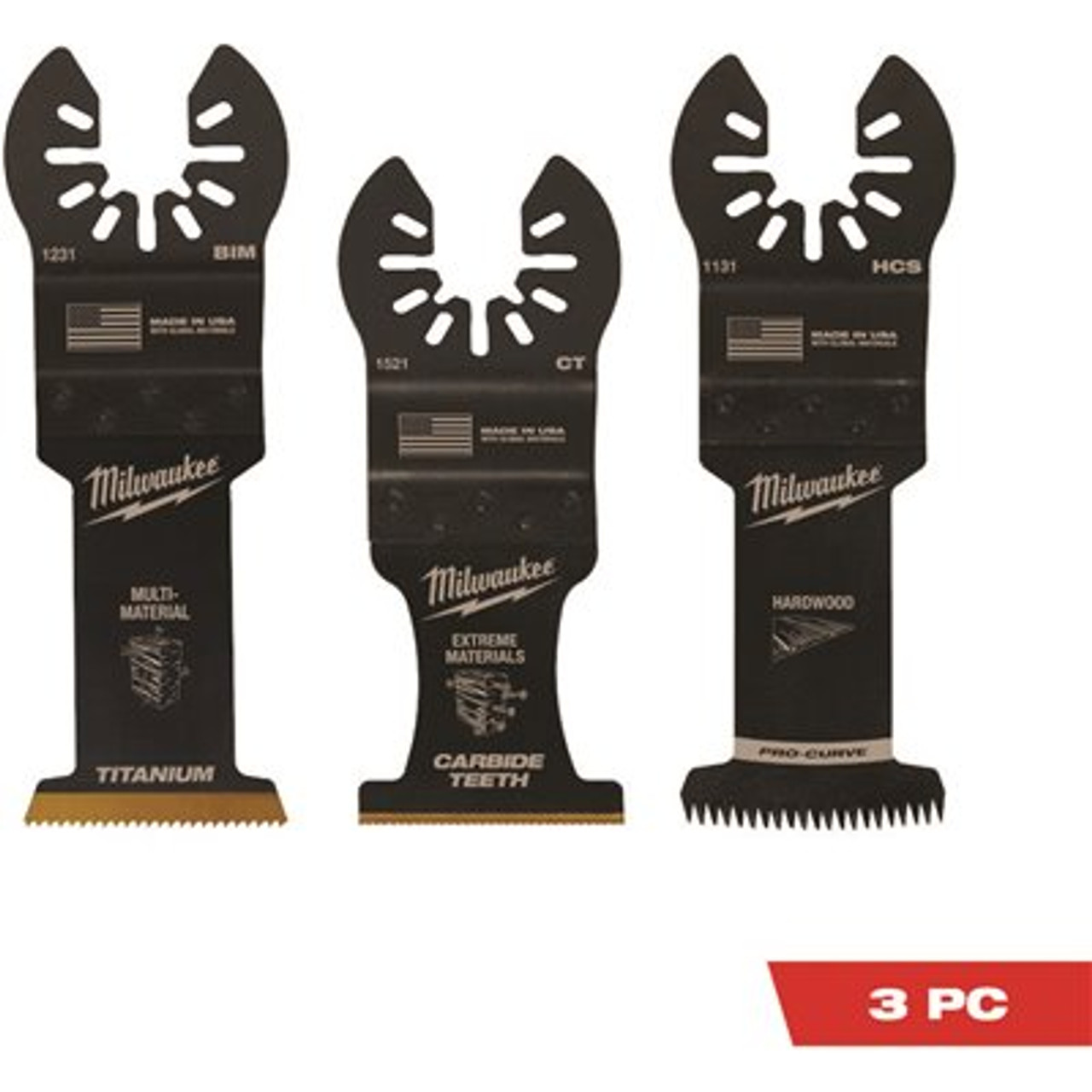 Milwaukee Oscillating Metal/Wood Cutting Multi-Tool Blade Kit (3-Piece)