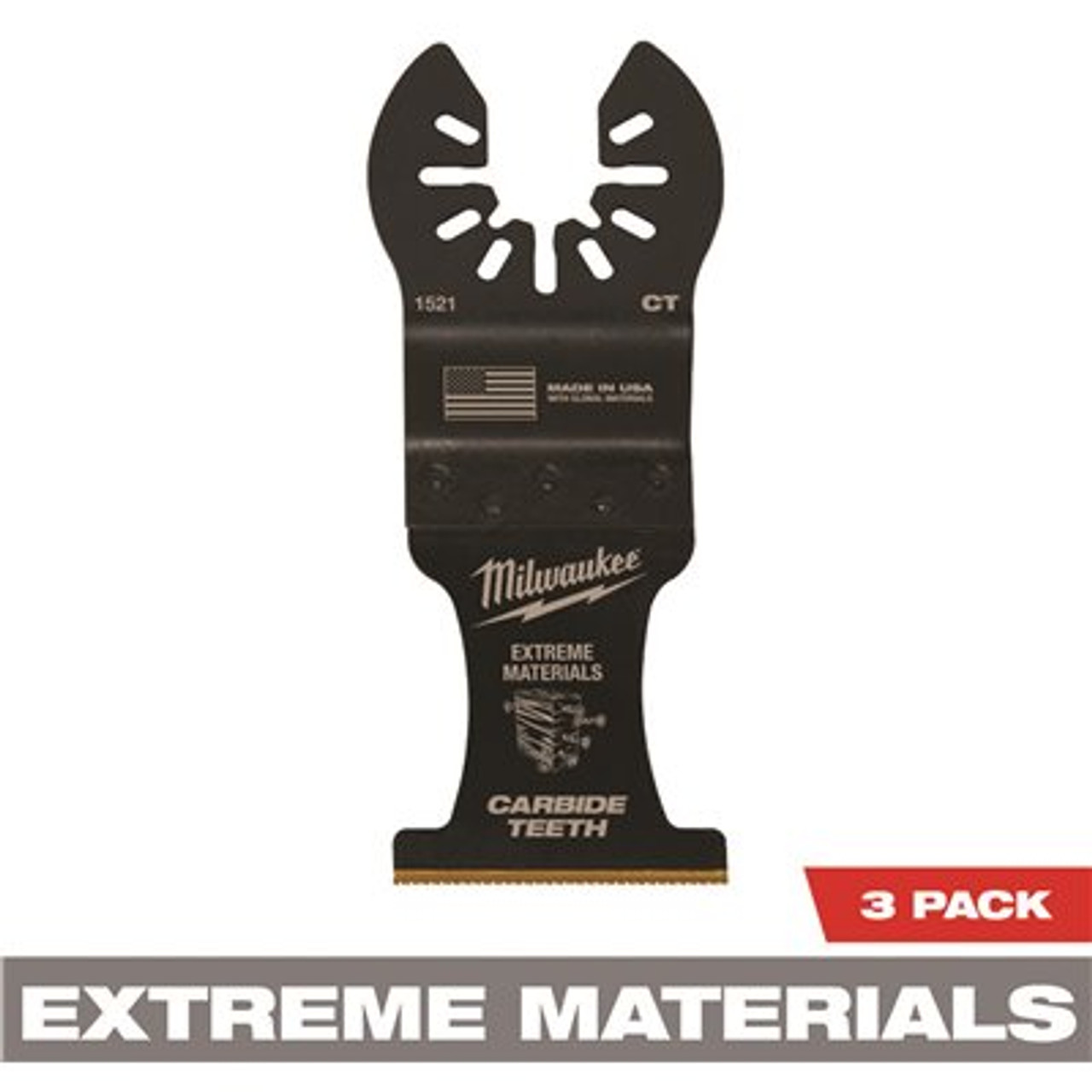 Milwaukee 1-3/8 in. Carbide Universal Fit Extreme Wood and Metal Cutting Multi-Tool Oscillating Blade (3-Pack)