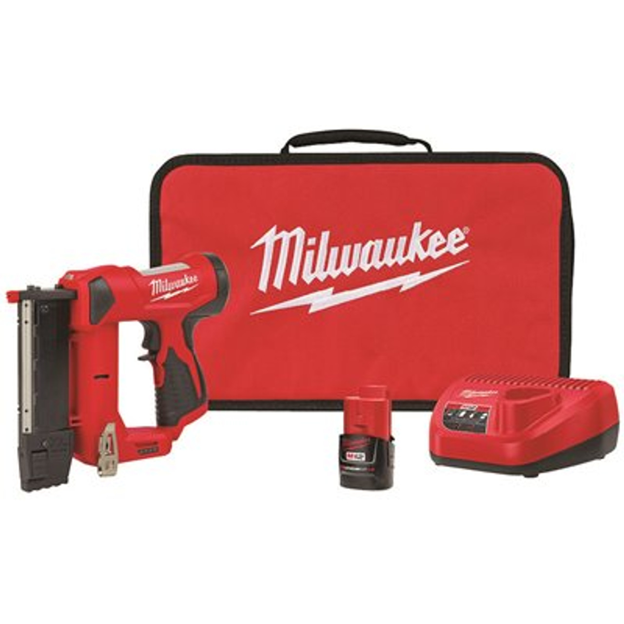 Milwaukee M12 12-Volt 23-Gauge Lithium-Ion Cordless Pin Nailer Kit with 1.5 Ah Battery, Charger and Tool Bag