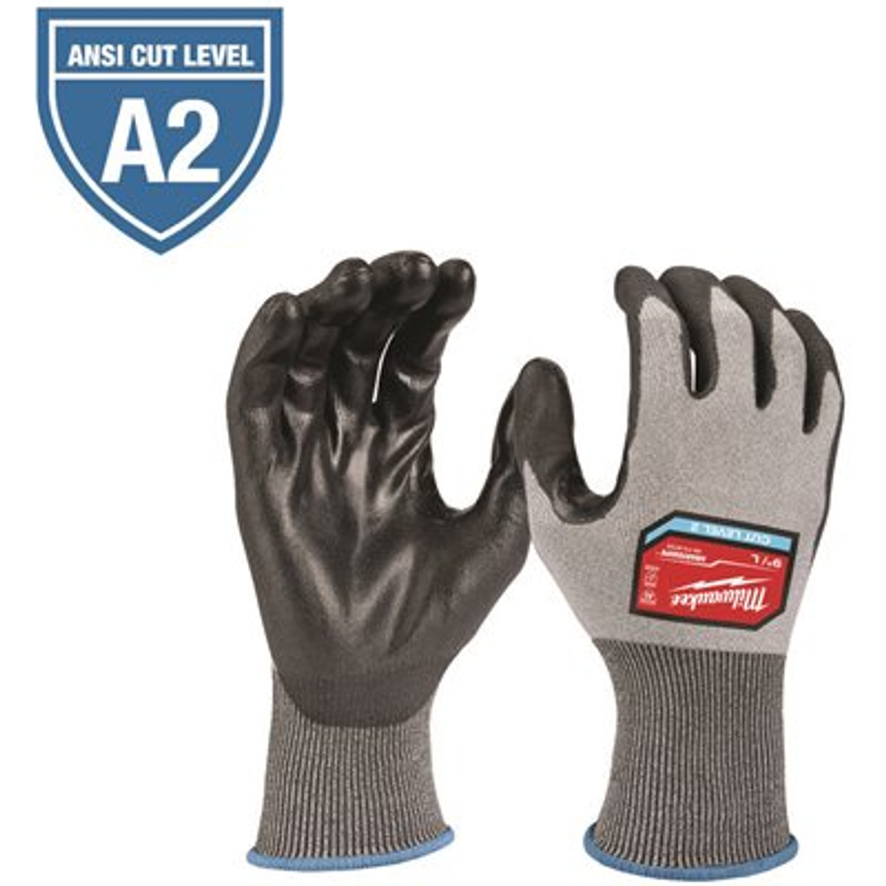 Milwaukee Large High Dexterity Cut 2 Resistant Polyurethane Dipped Work Gloves