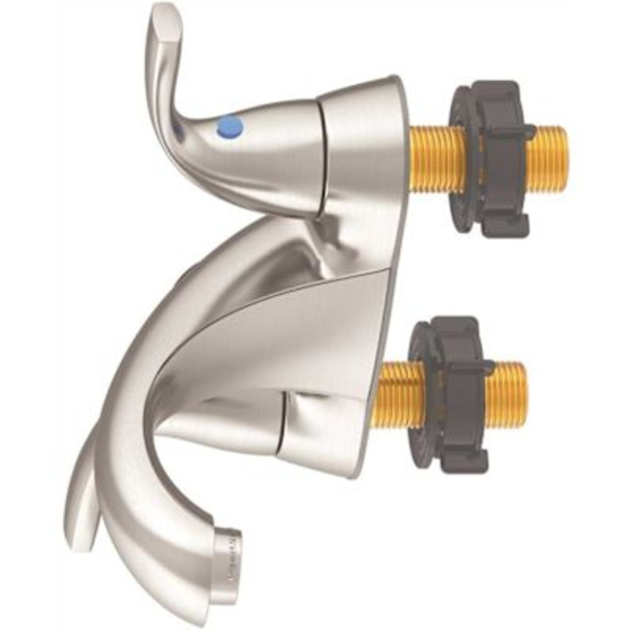 Seasons Anchor Point 4 in. Centerset Double-Handle Bathroom Faucet in Brushed Nickel, Drilled For Pop Up Seasons Anchor Point 4 in. Centerset Double-Handle Bathroom Faucet in Brushed Nickel, Drilled For Pop Up
