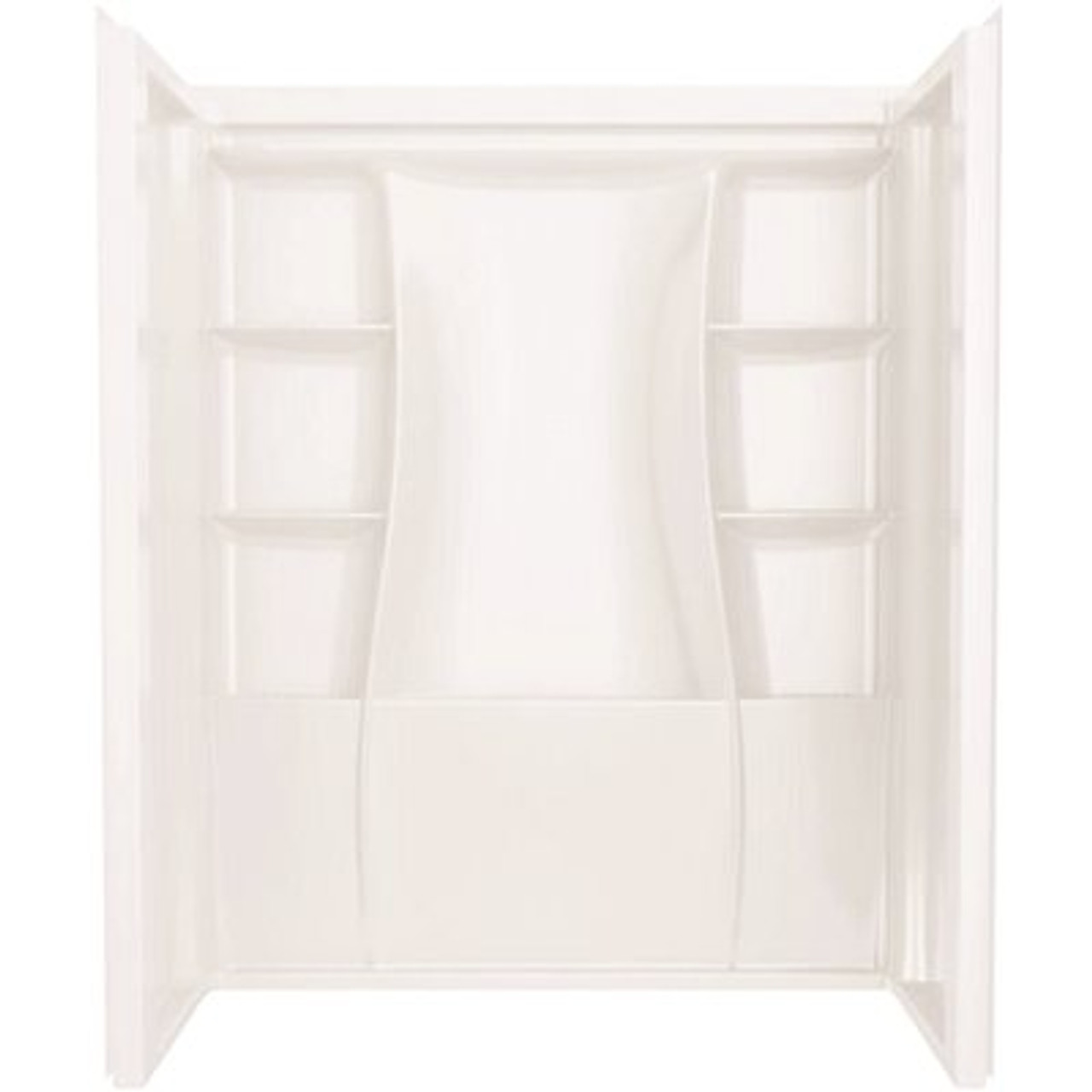 Delta Classic 500 60 in. W x 73.25 in. H x 32 in. D 3-Piece Direct-to-Stud Alcove Shower Surrounds in High Gloss White