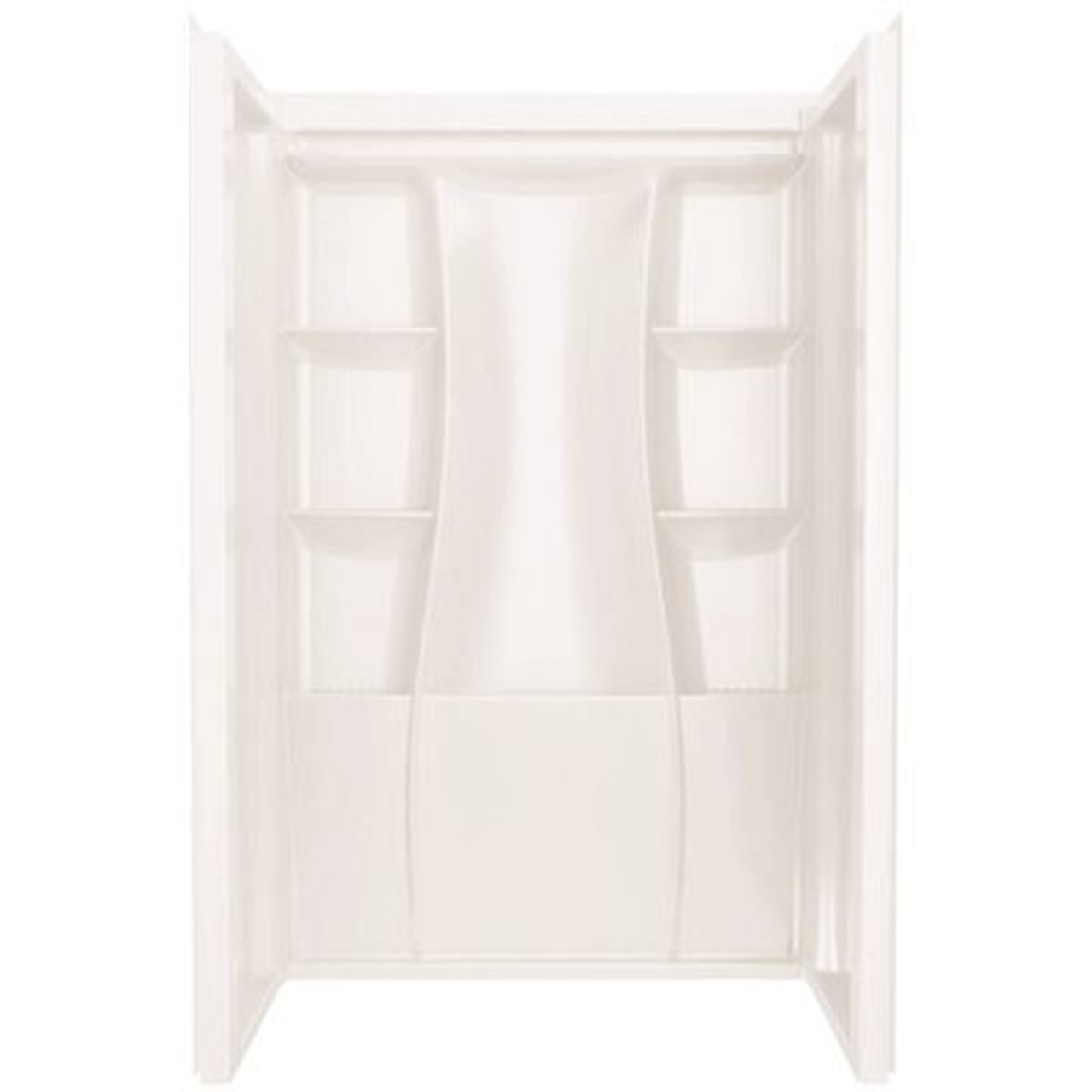 Delta Classic 500 48 in. W x 73.25 in. H x 34 in. D 3-Piece Direct-to-Stud Alcove Shower Surrounds in High Gloss White