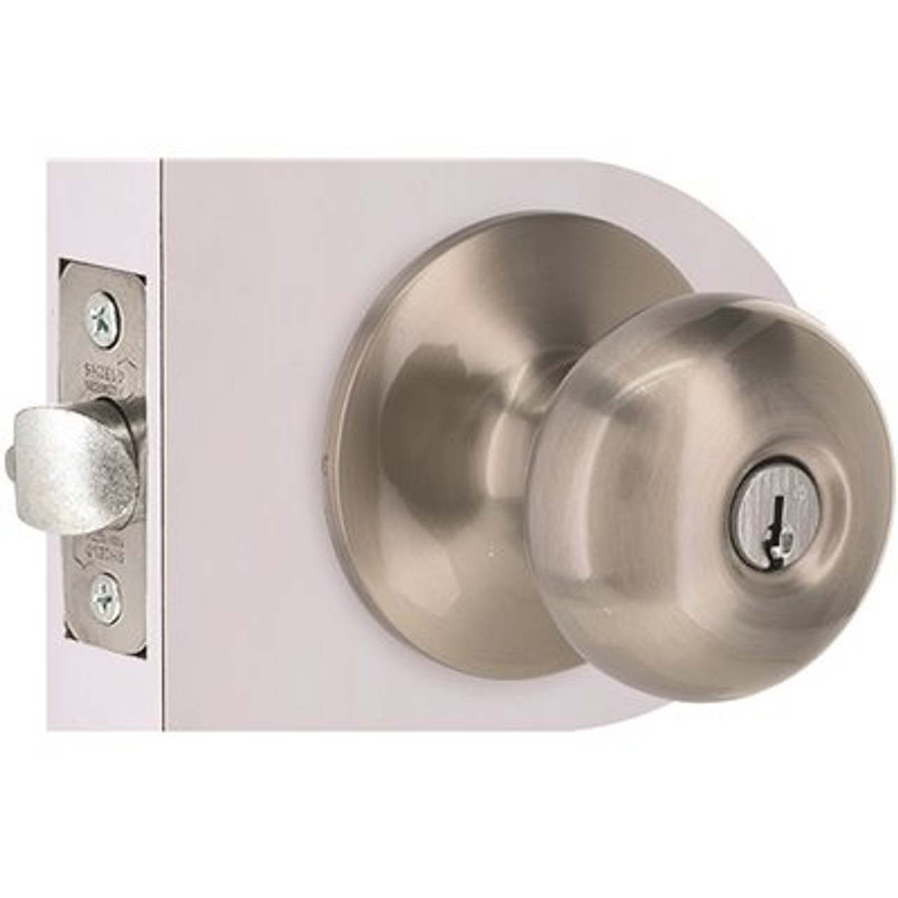 Flat Ball Entry Door Knob 2-3/8" and 2-3/4" Backset Grade 3 Satin Nickel