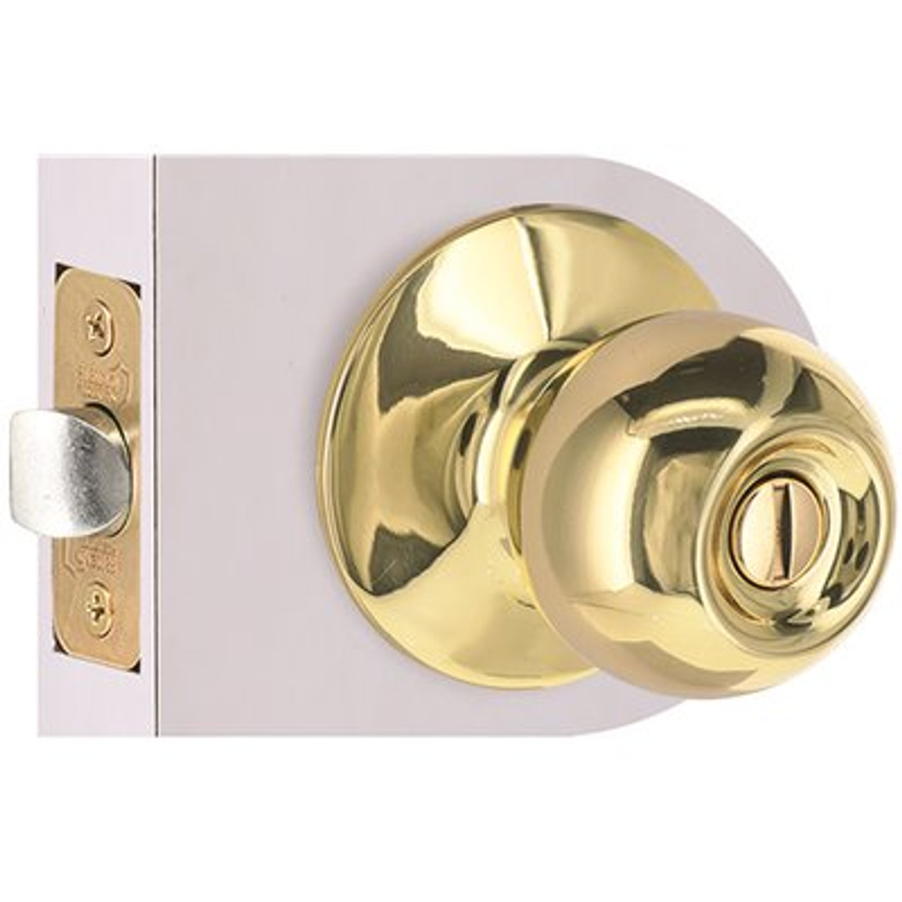 Round Privacy Door Knob 2-3/8" and 2-3/4" Backset Grade 3 Bright Brass 6-Pack