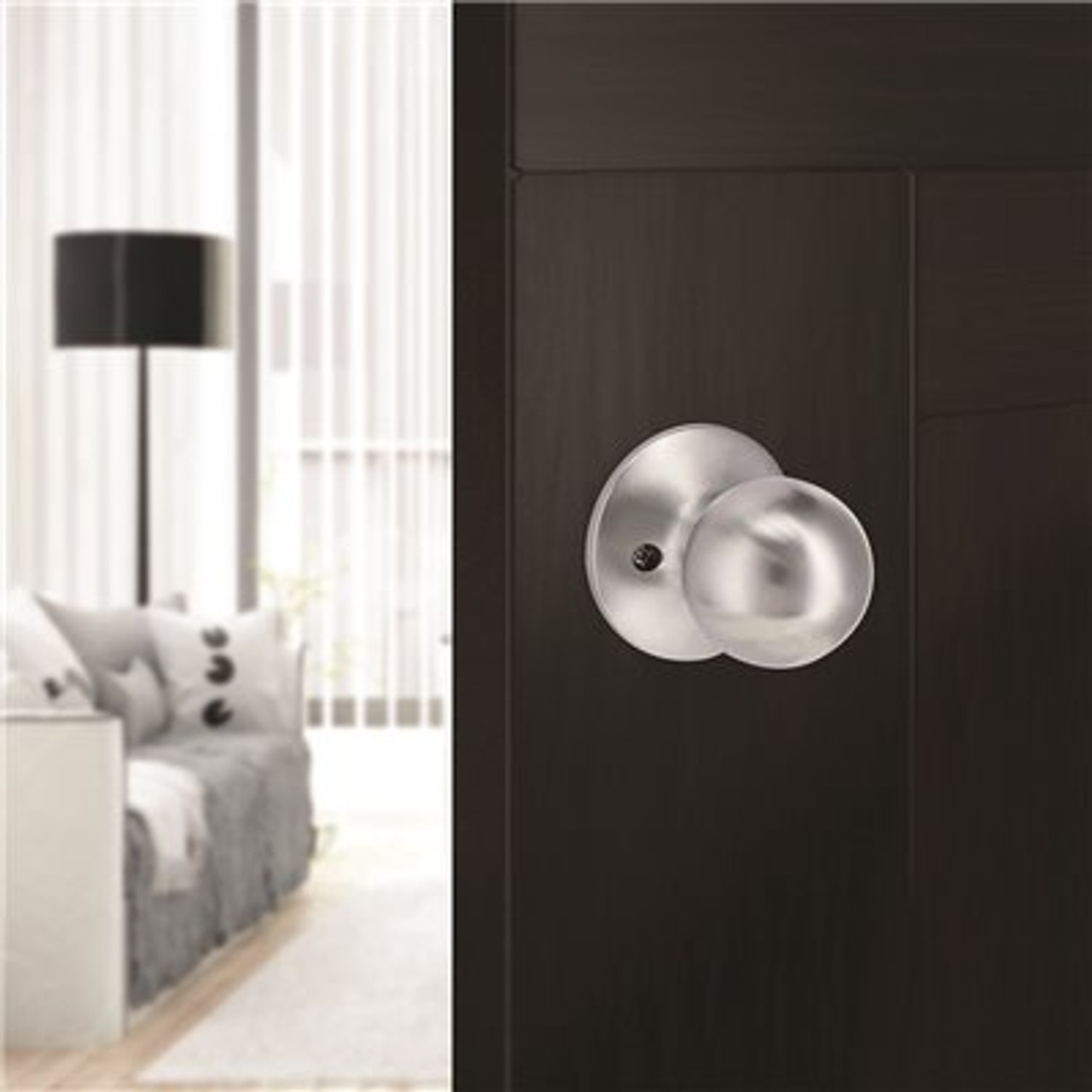 Round Dummy Door Knob Satin Chrome