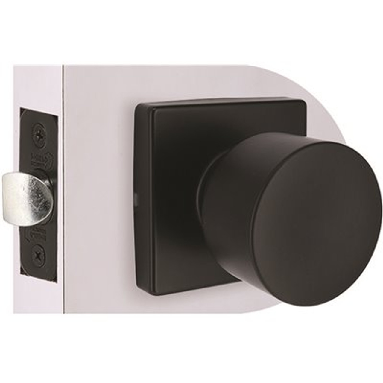 Contemporary Passage Door Knob 2-3/8" and 2-3/4" Backset Grade 3 Matte Black