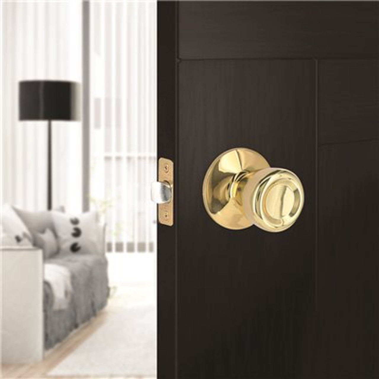 Tulip Passage Door Knob 2-3/8" and 2-3/4" Backset Grade 3 Bright Brass 6-Pack