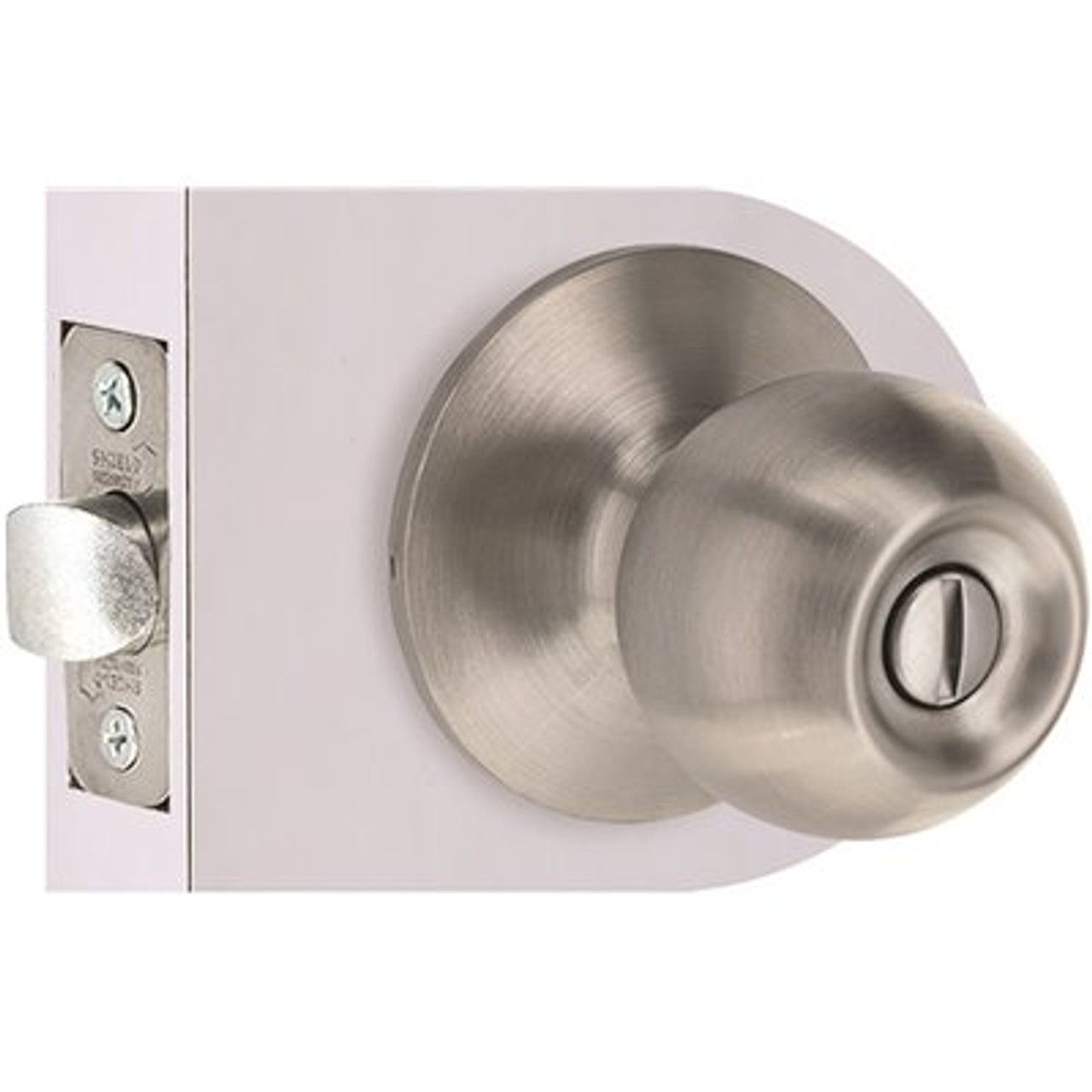 Round Privacy Door Knob 2-3/8" and 2-3/4" Backset Grade 3 Satin Stainless Steel 6-Pack