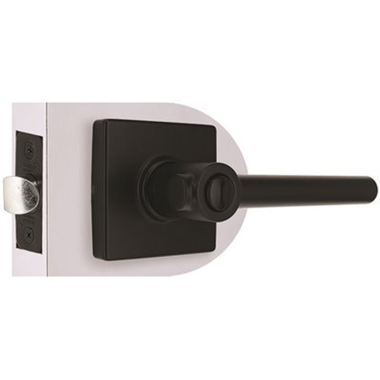 Modern Privacy Door Lever 2-3/8" and 2-3/4" Backset Grade 3 Matte Black 6-Pack