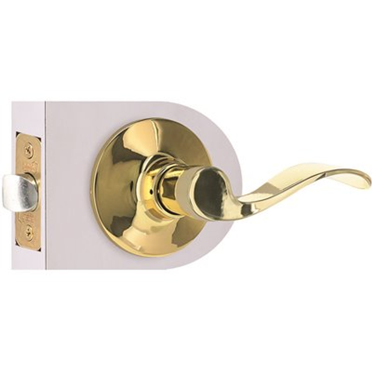 Wave Passage Door Lever 2-3/8" and 2-3/4" Backset Grade 3 Bright Brass 6-Pack