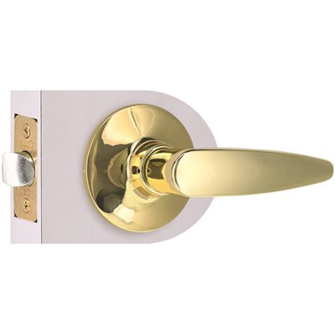 Straight Passage Door Lever 2-3/8" and 2-3/4" Backset Grade 3 Bright Brass 6-Pack