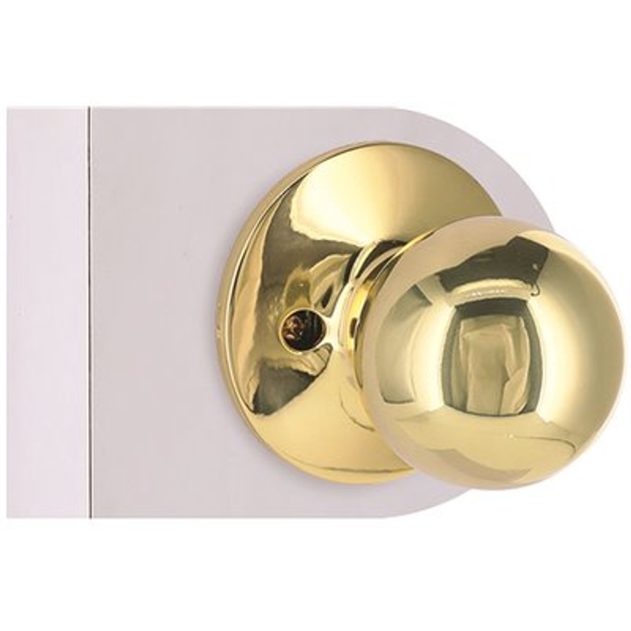 Round Dummy Door Knob Bright Brass