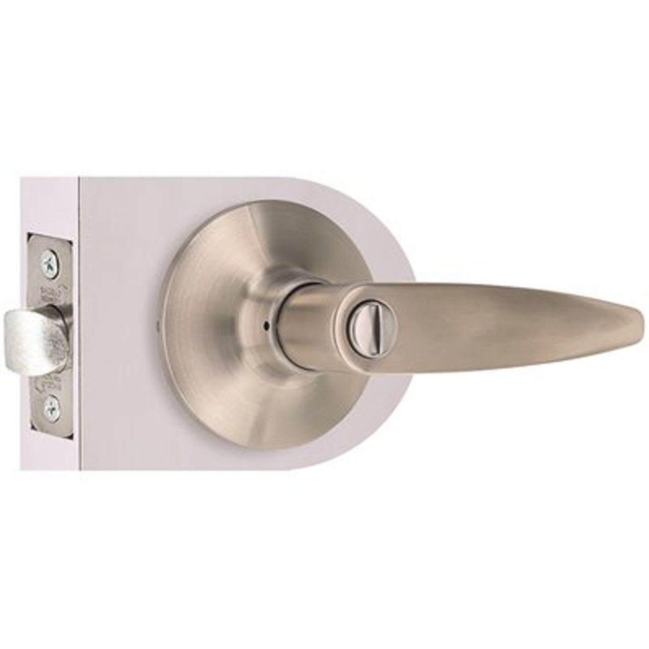 Straight Privacy Lever 2-3/8" and 2-3/4" Backset Grade 3 Satin Stainless Steel