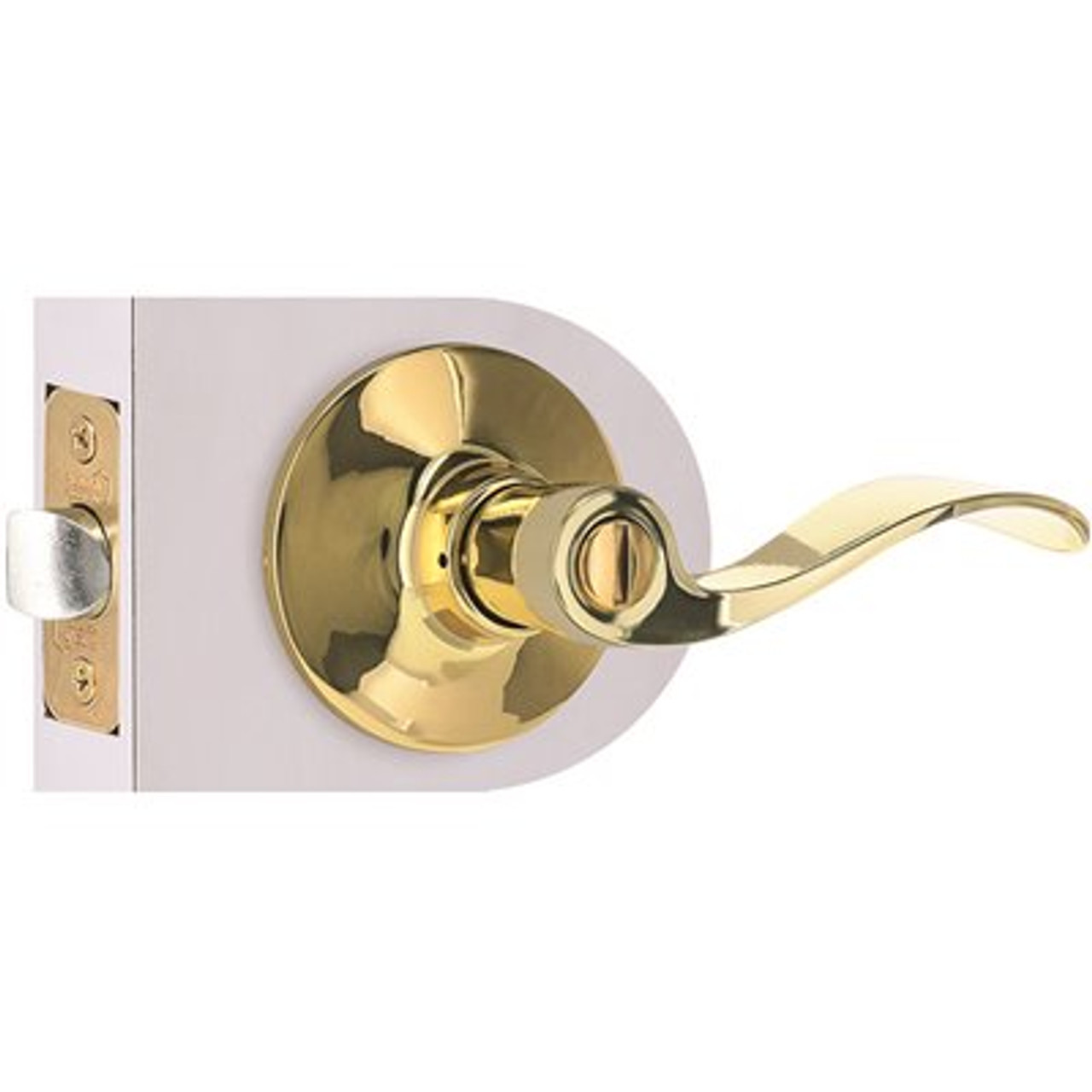 Wave Privacy Door Lever 2-3/8" and 2-3/4" Backset Grade 3 Bright Brass 6-Pack