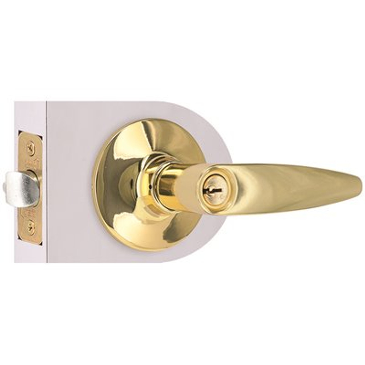 Straight Entry Door Lever 2-3/8" and 2-3/4" Backset Grade 3 Bright Brass