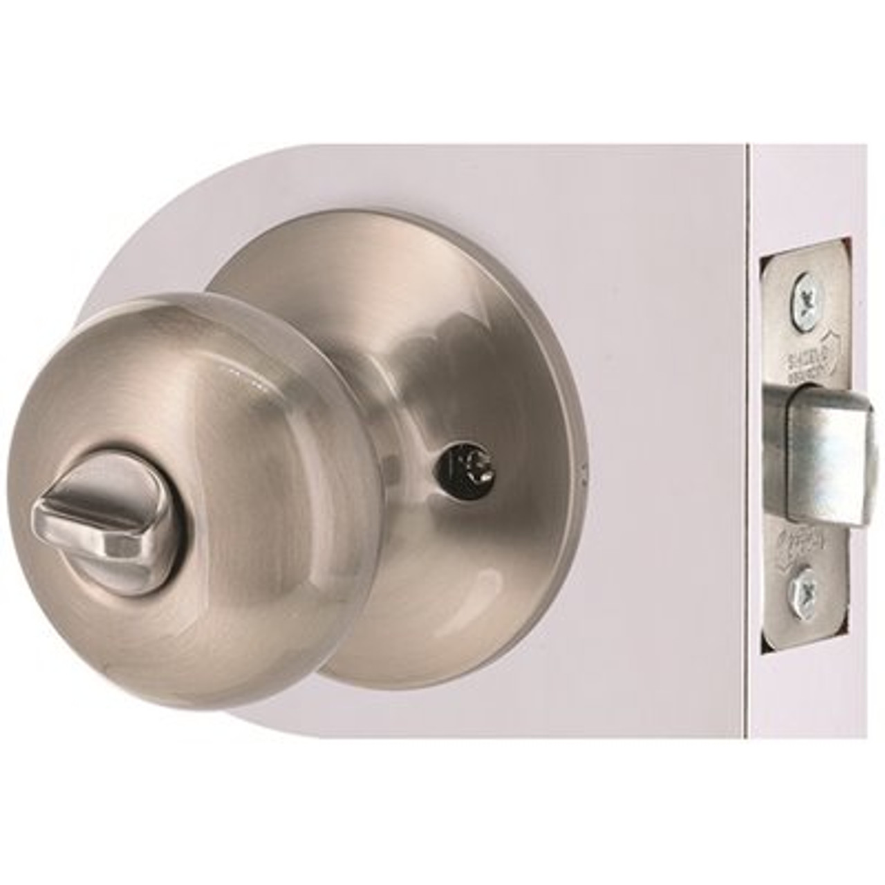 Flat Ball Privacy Bed/Bath Door Knob 2-3/8" and 2-3/4" Backset Grade 3 Satin Nickel