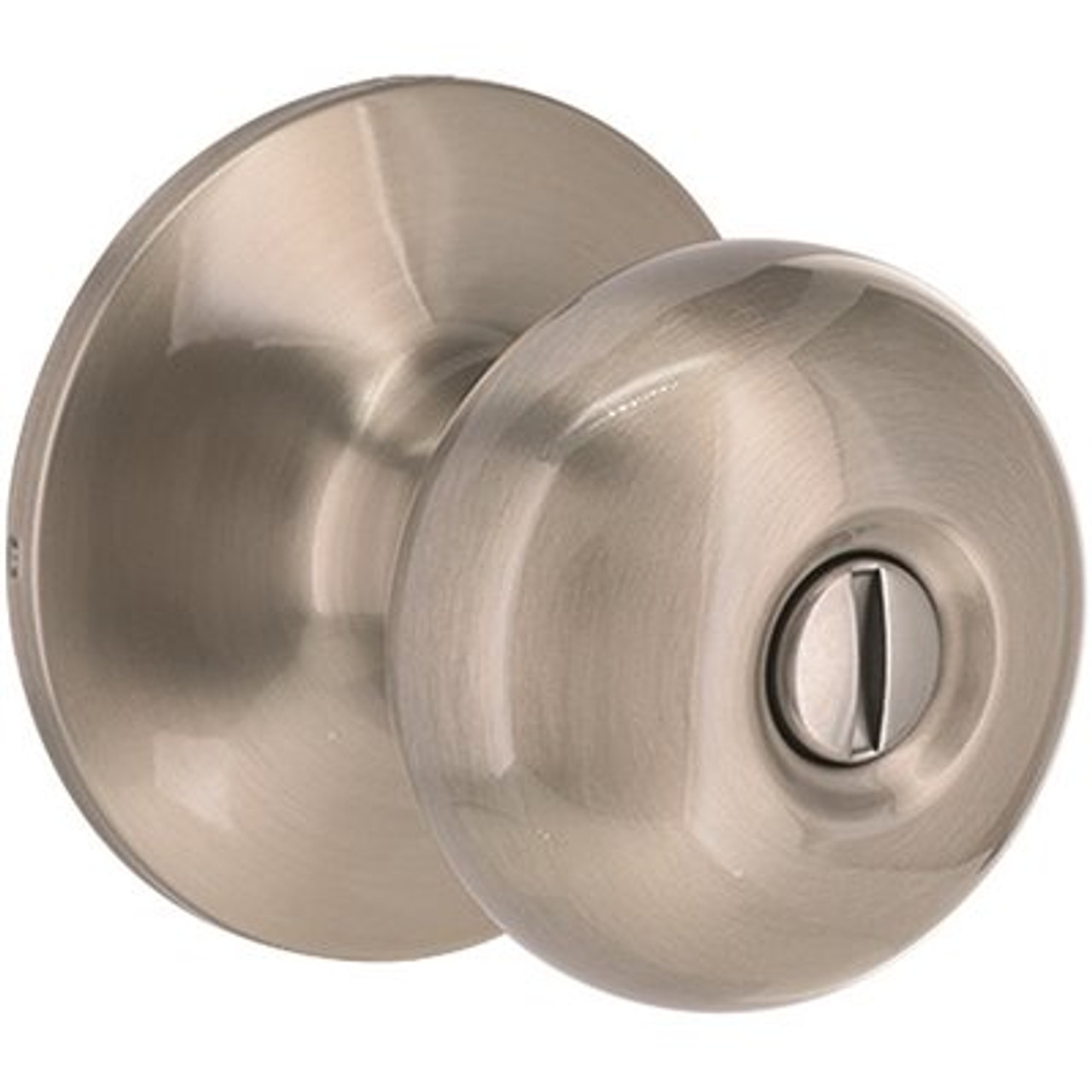 Flat Ball Privacy Bed/Bath Door Knob 2-3/8" and 2-3/4" Backset Grade 3 Satin Nickel