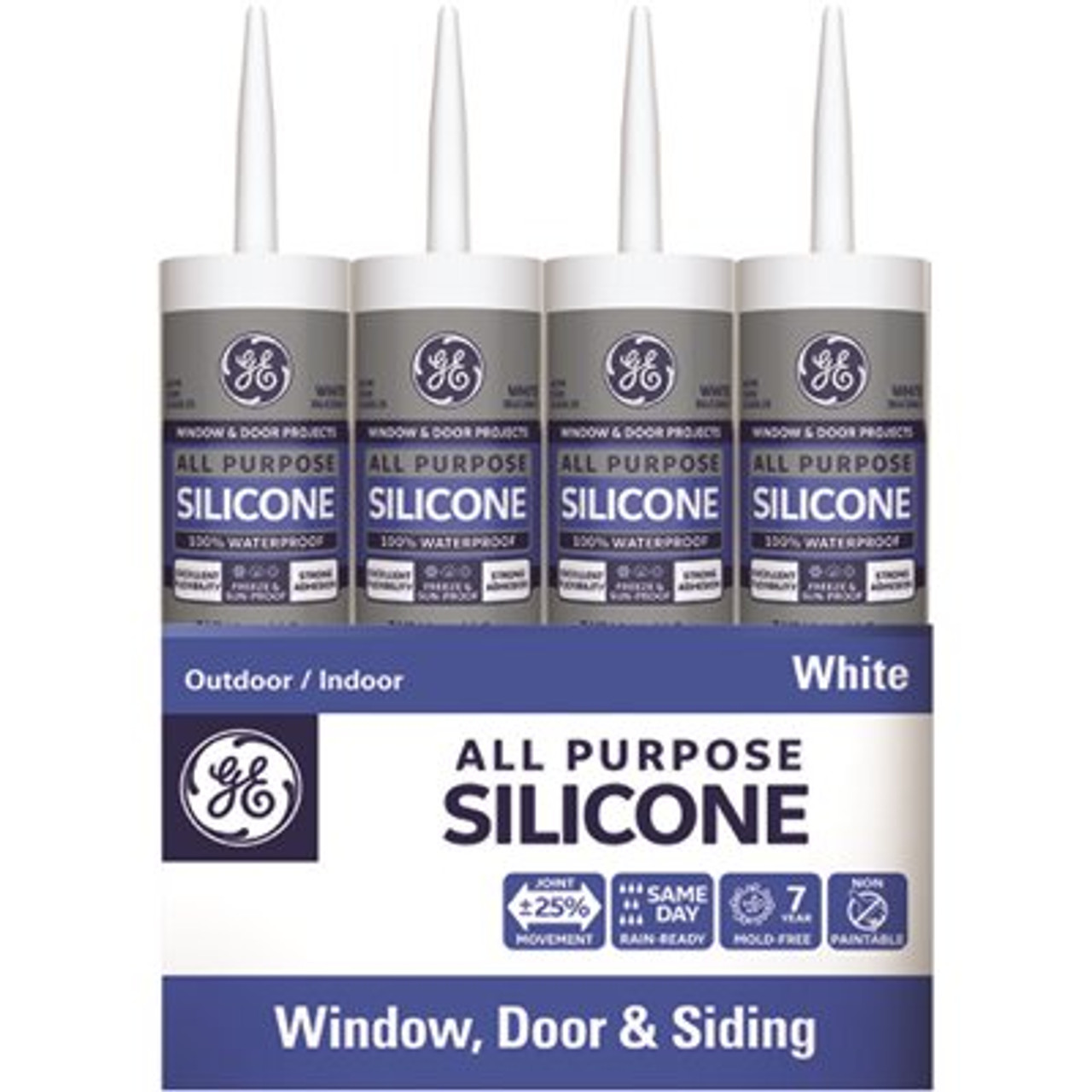 GE 10.1 oz. White Silicone 1-All-Purpose Caulk