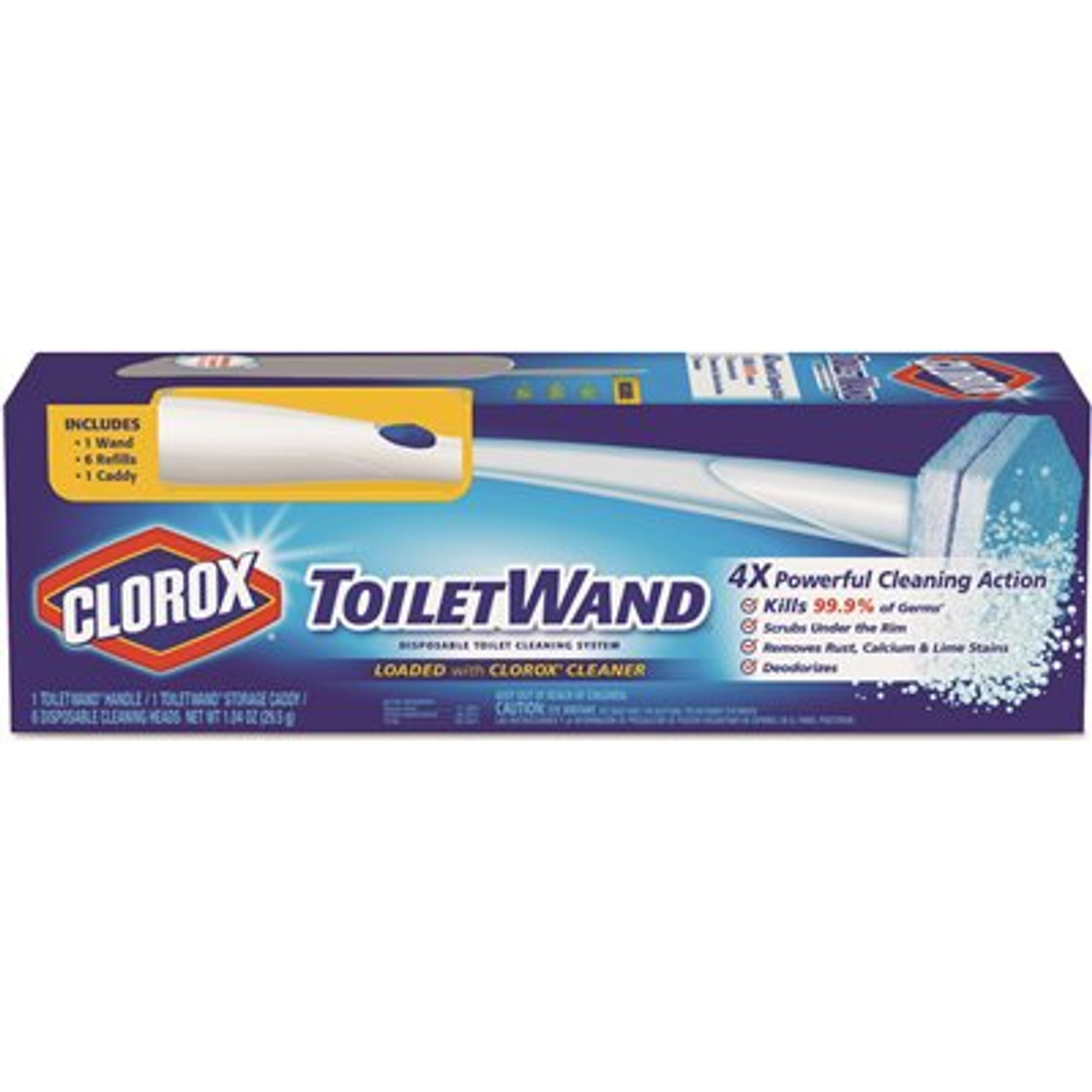 Clorox Disposable Toilet Wand Cleaning Kit, Caddy/Refills, Carton Of 6