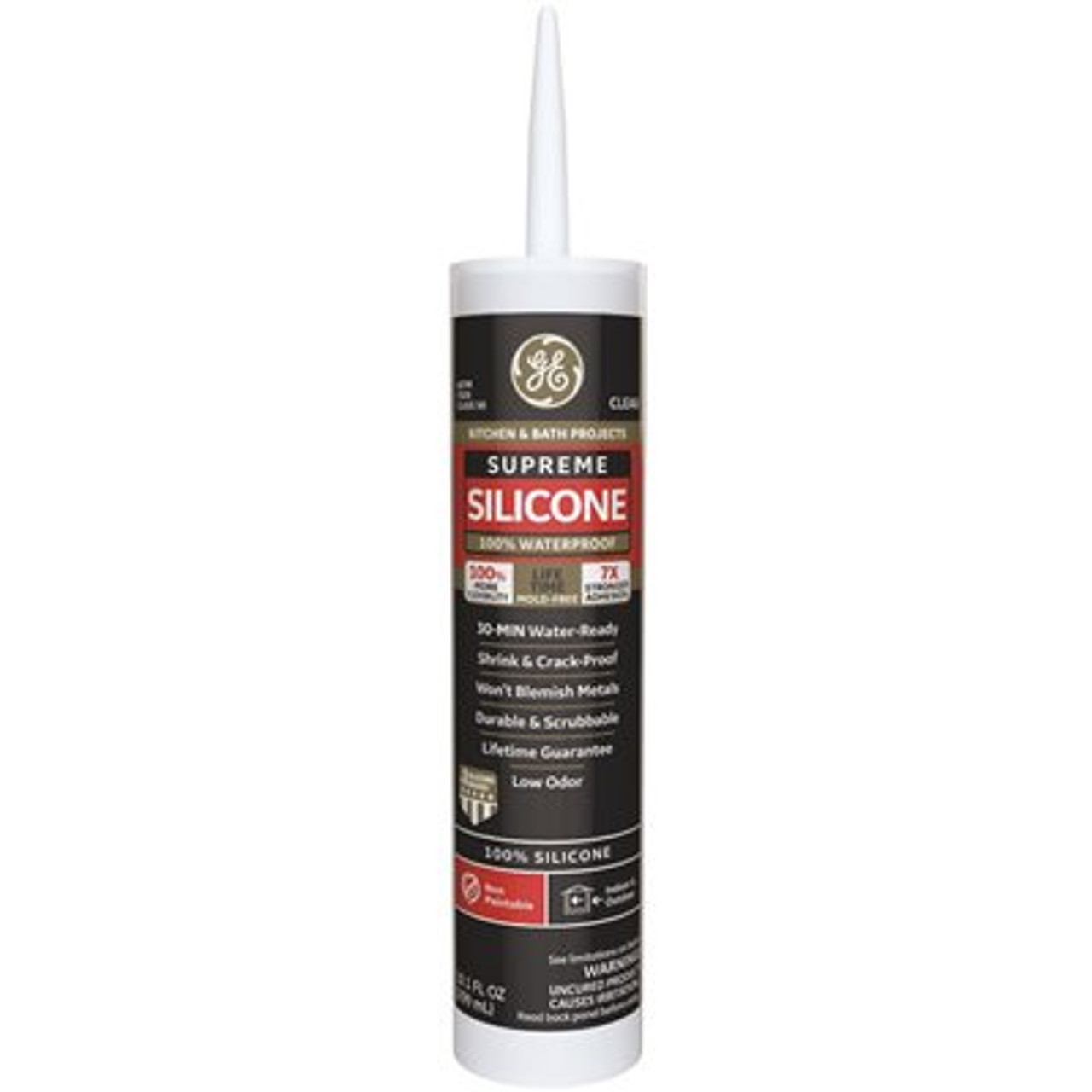 GE Supreme Silicone 10.1 oz. Clear Kitchen and Bath Caulk (12pk)